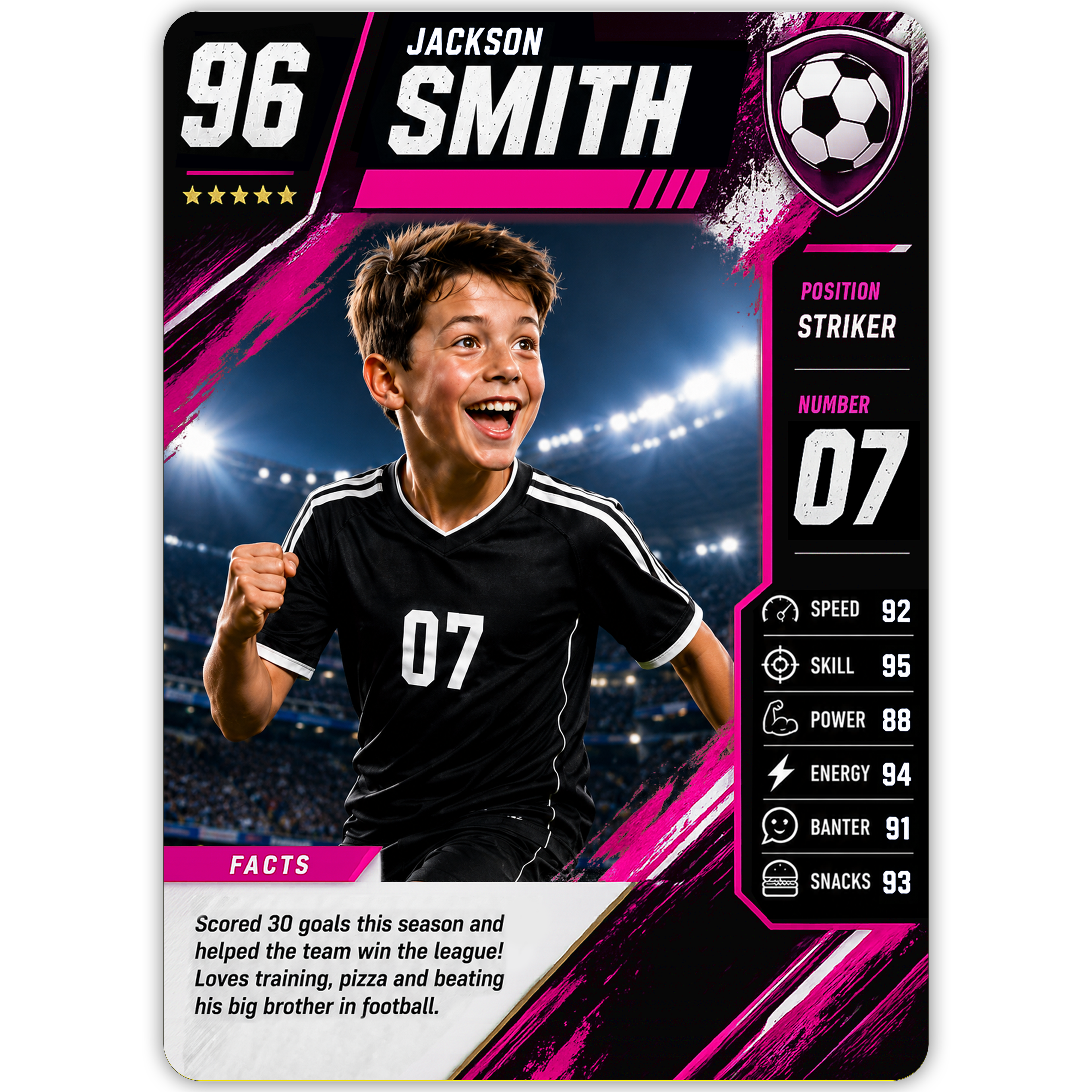 Football Legend Custom Trading Card