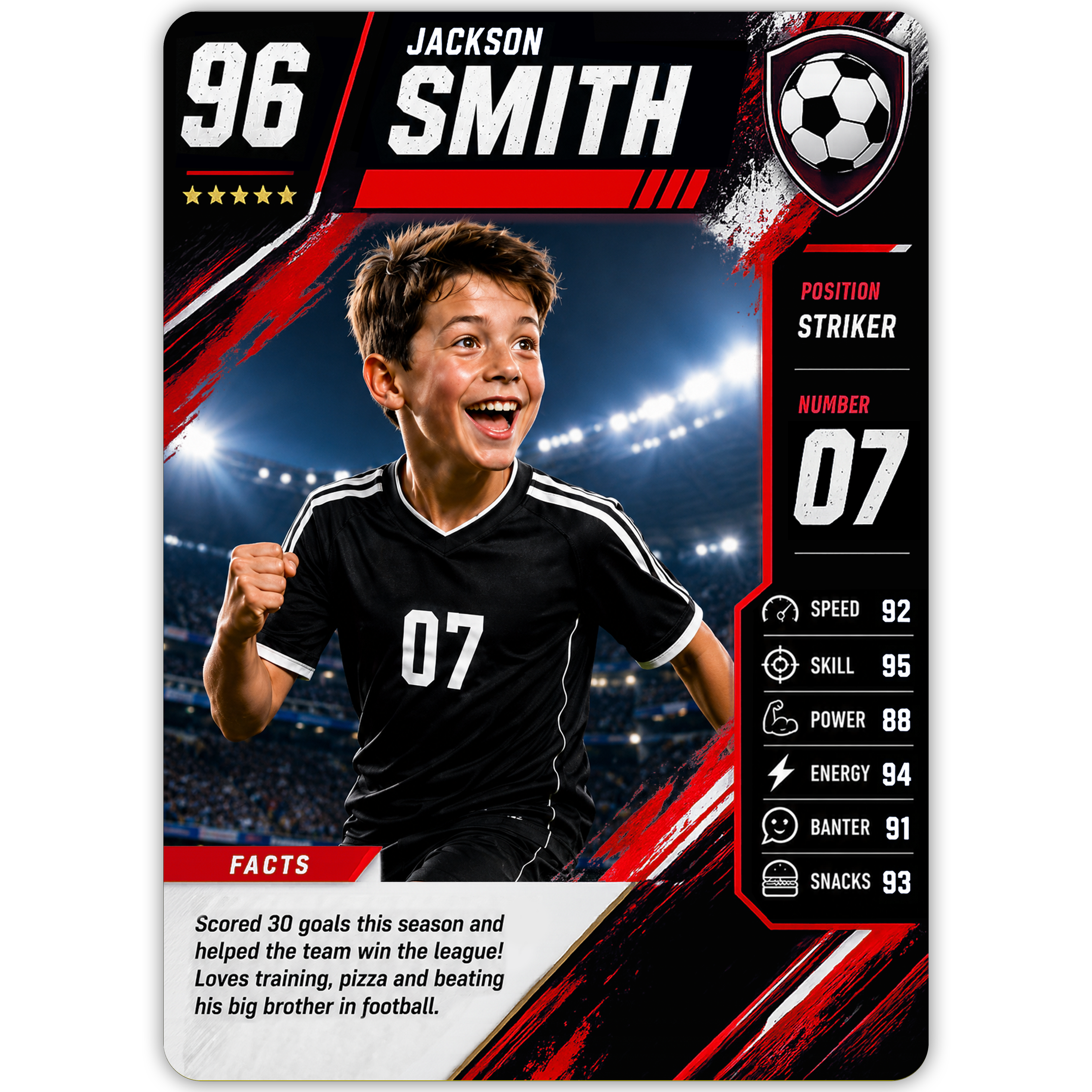 Football Legend Custom Trading Card