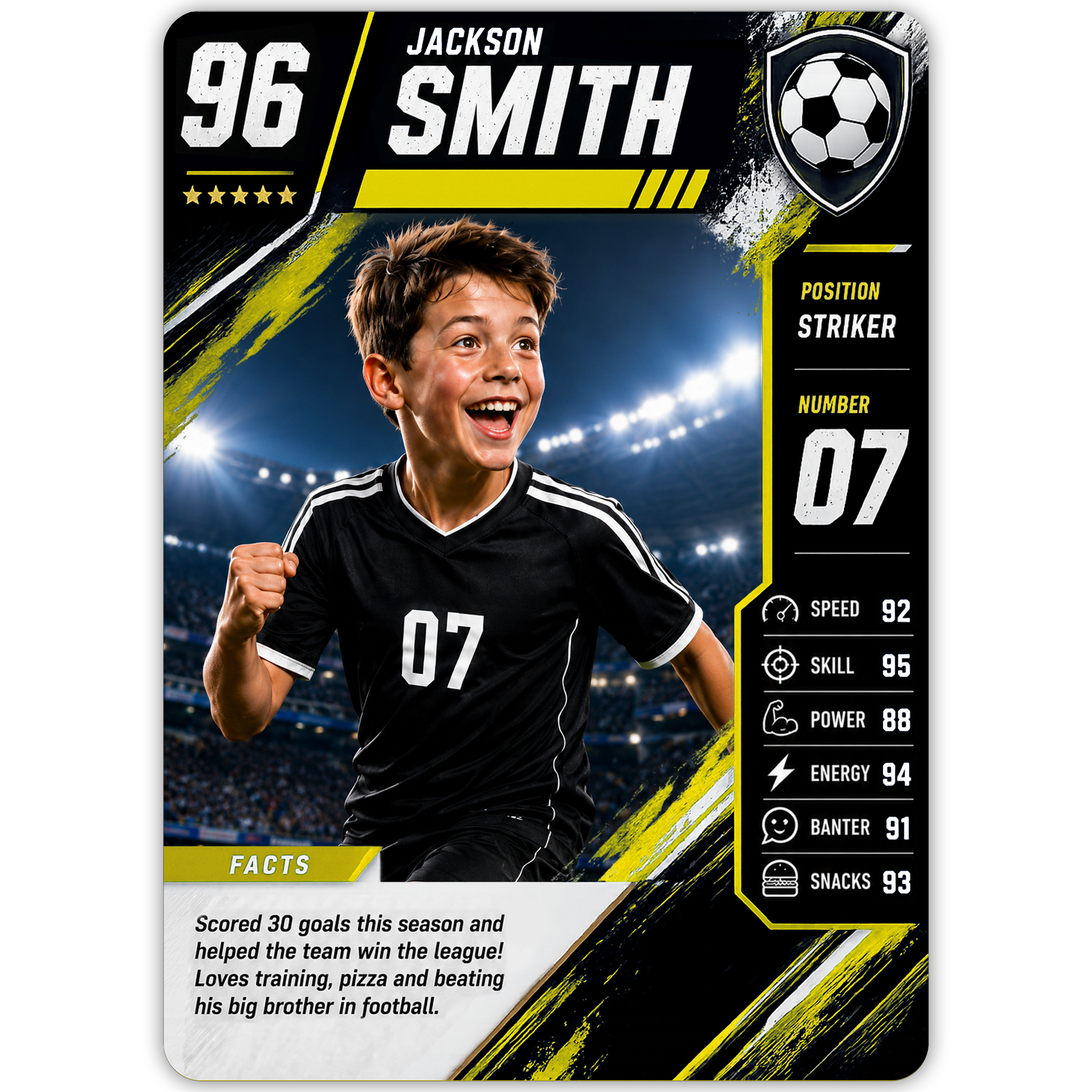 Football Legend Custom Trading Card