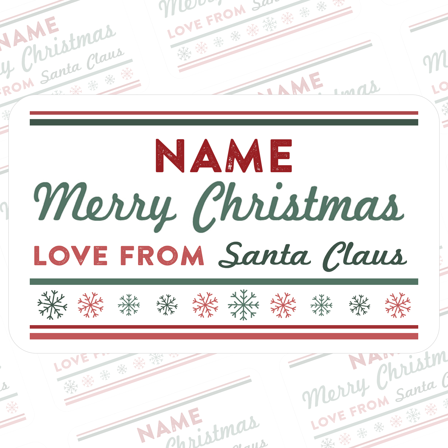 From Santa Christmas Name Stickers