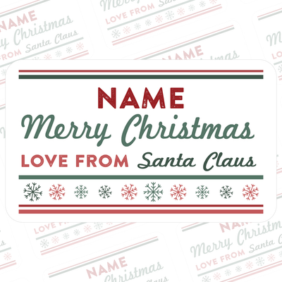 From Santa Christmas Name Stickers