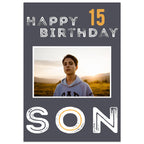 Happy Birthday Son Photo Personalised Card Standing Up