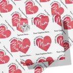 Mother's Day Mum Heart Caption Wrapping Paper