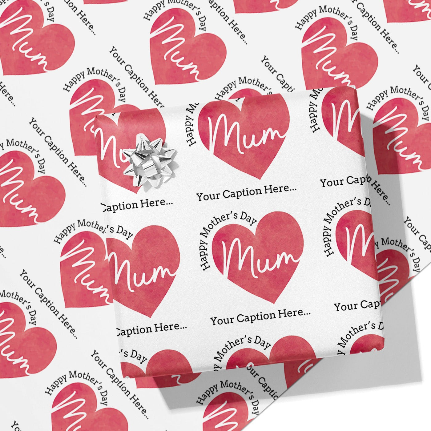 Mother's Day Mum Heart Caption Wrapping Paper