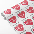 Mother's Day Mum Heart Caption Wrapping Paper