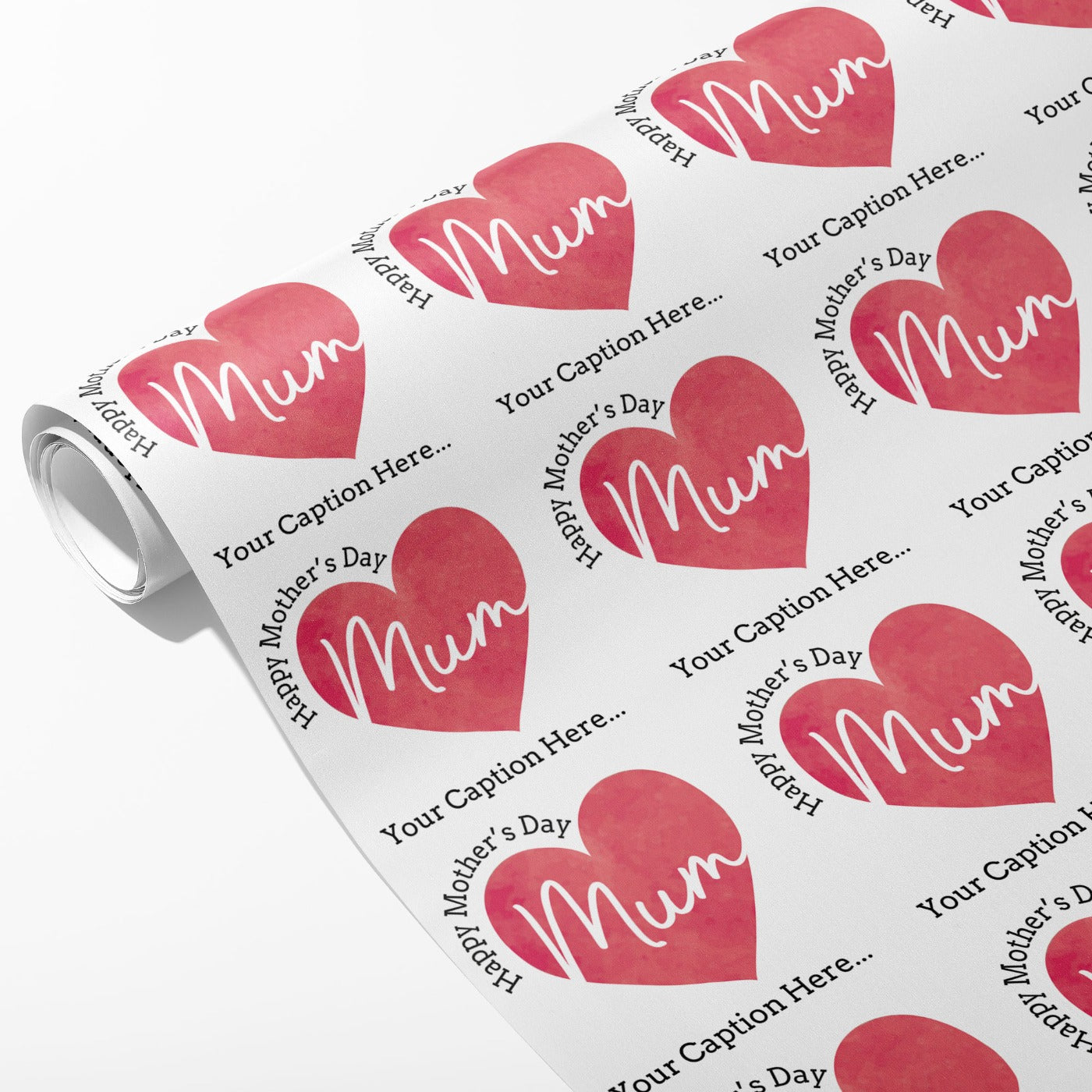 Mother's Day Mum Heart Caption Wrapping Paper