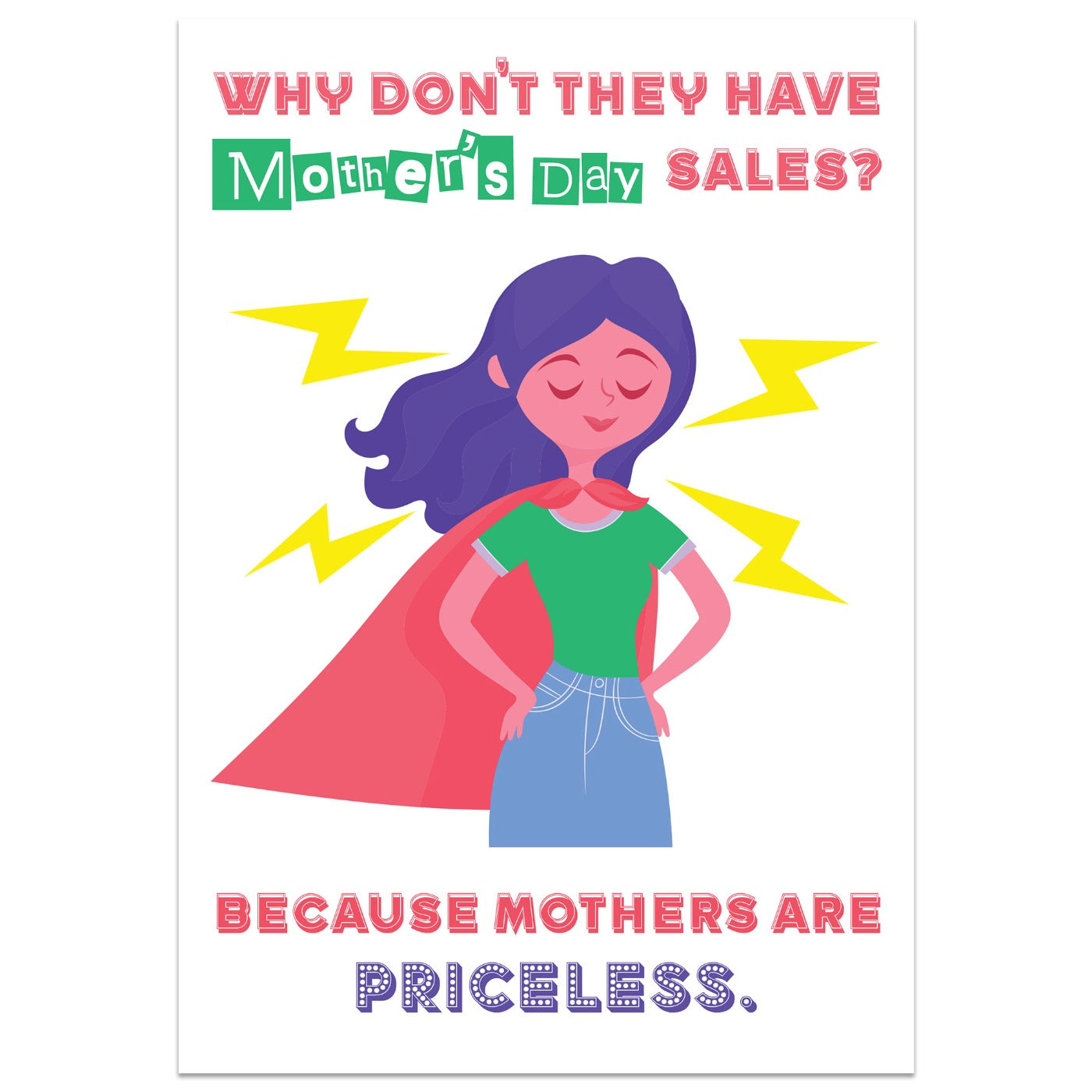 Mother's Are Priceless Mother's Day Card lying Down