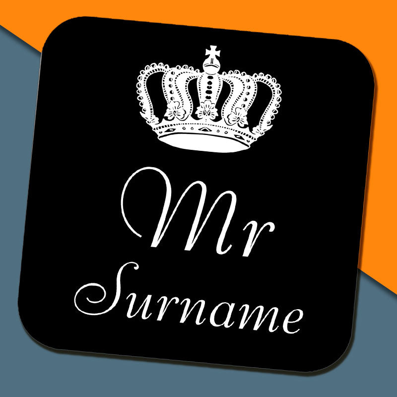Mr Crown Name Coaster