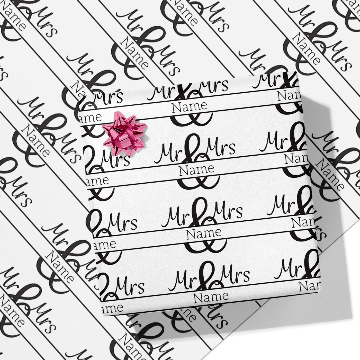 Mr & Mrs Name Wrapping Paper