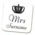 Mrs Crown Name Coaster