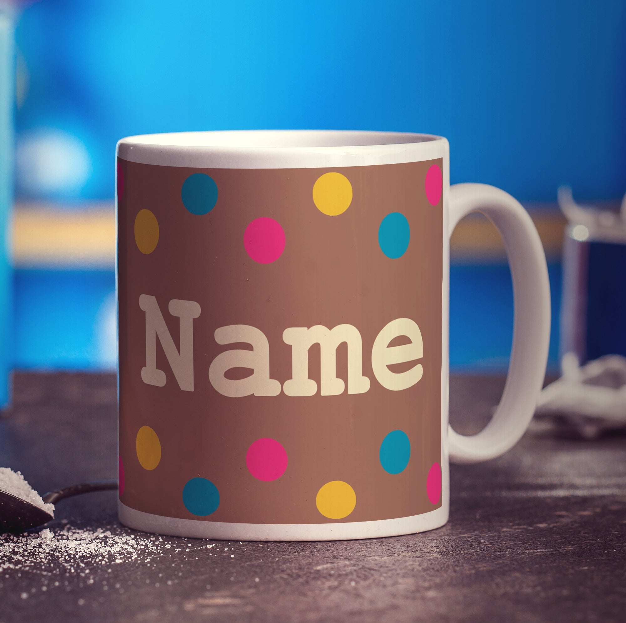 Colourful Spots Name Mug
