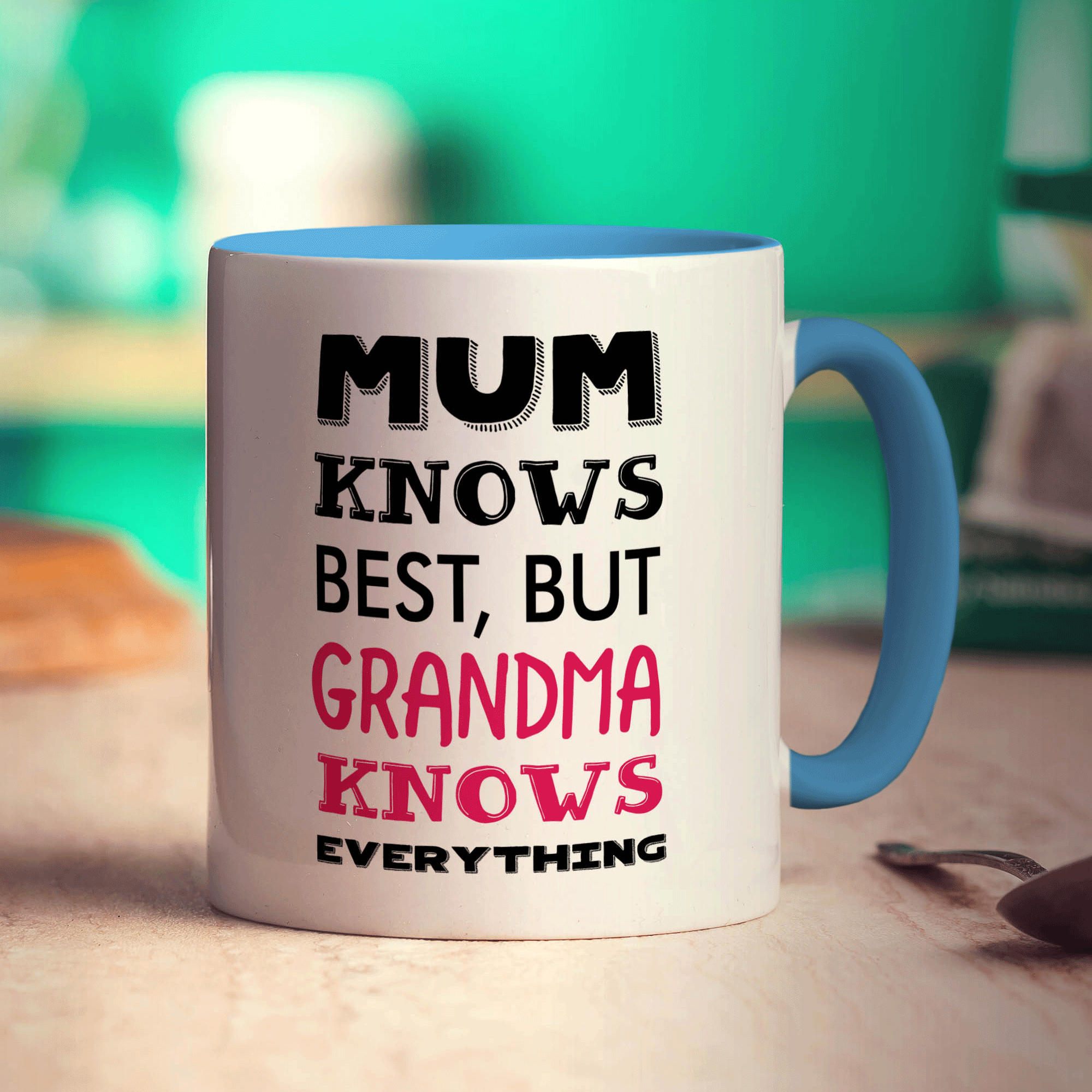 Mum Knows Best, But Grandma Know Everything Mug - Standard 330ml (11oz) / Blue
