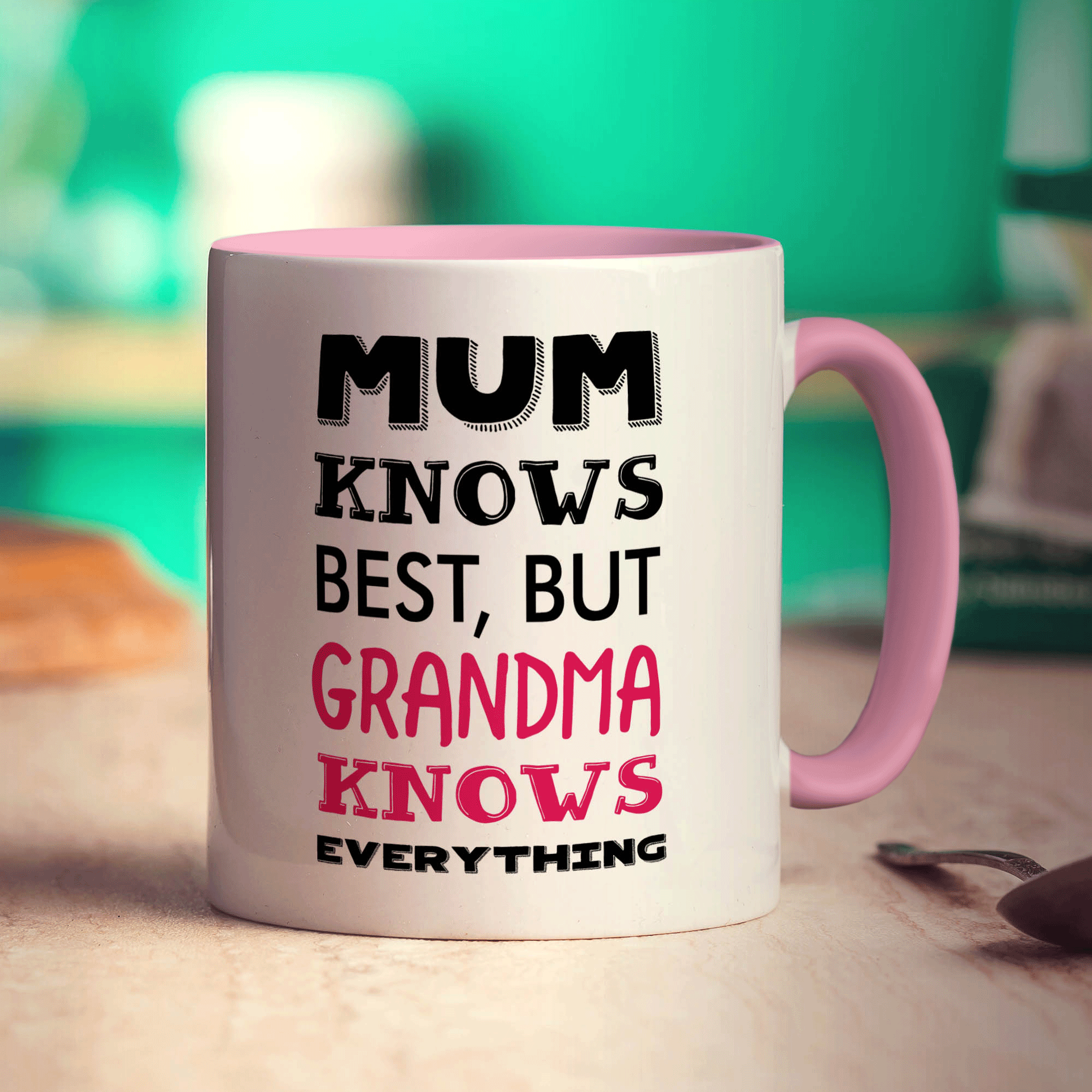 Mum Knows Best, But Grandma Know Everything Mug - Standard 330ml (11oz) / Pink