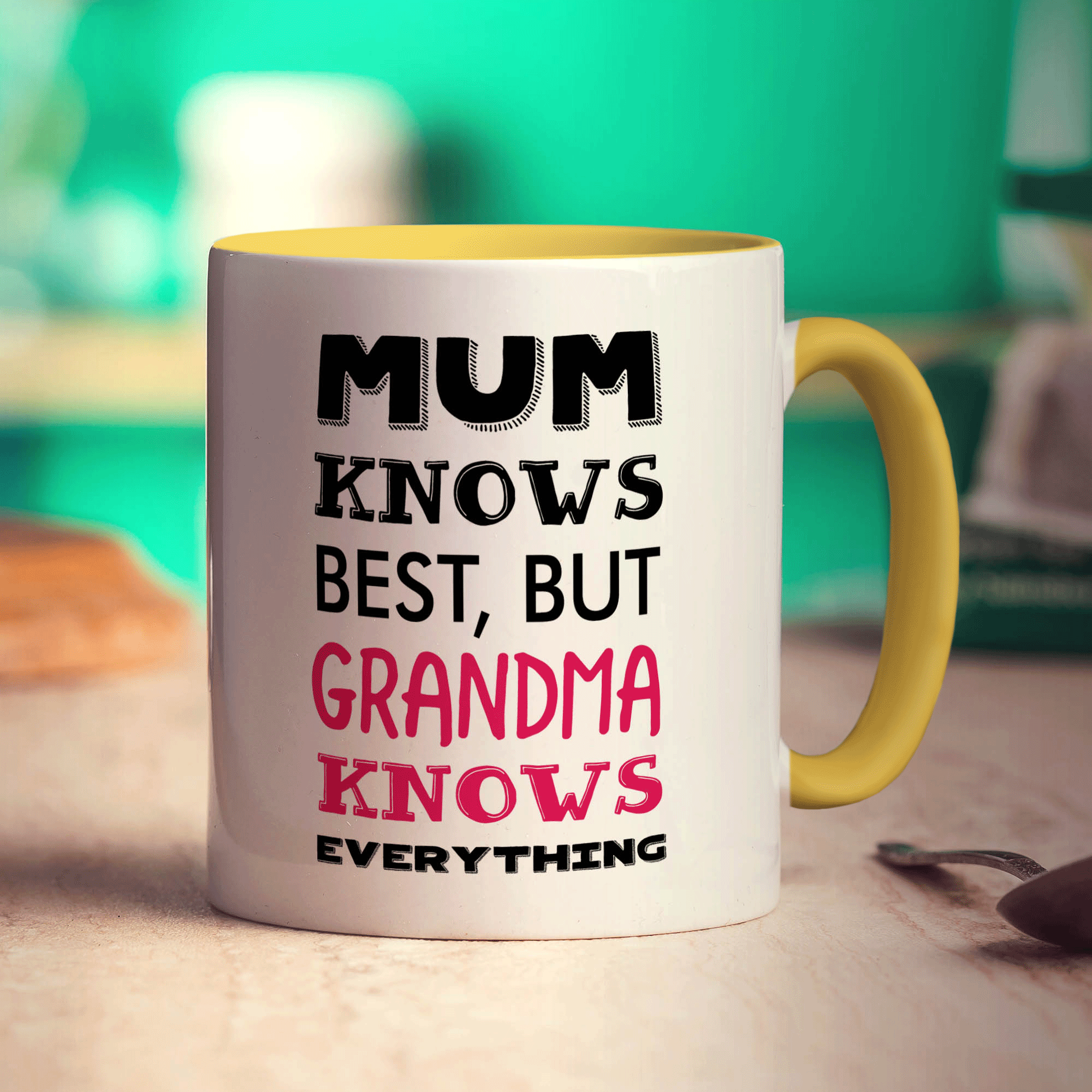 Mum Knows Best, But Grandma Know Everything Mug - Standard 330ml (11oz) / Yellow