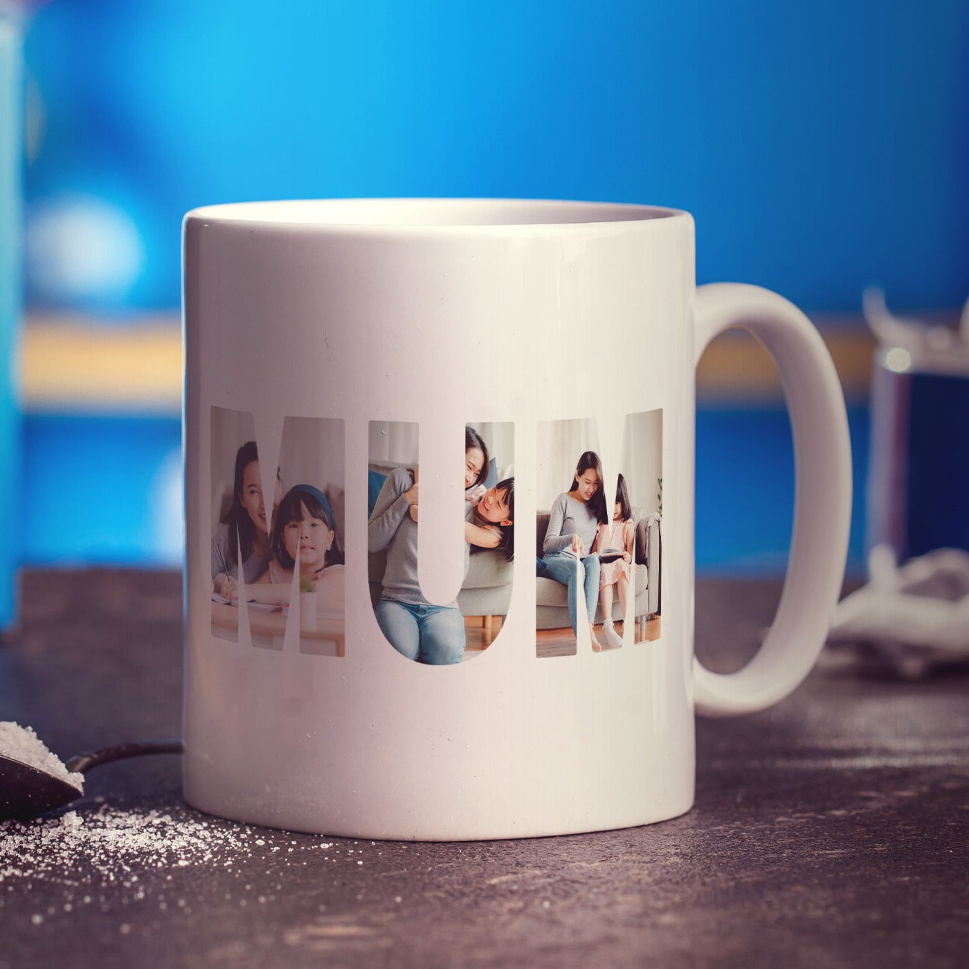 Mum Outline Photo Mug - Standard 330ml (11oz) / White