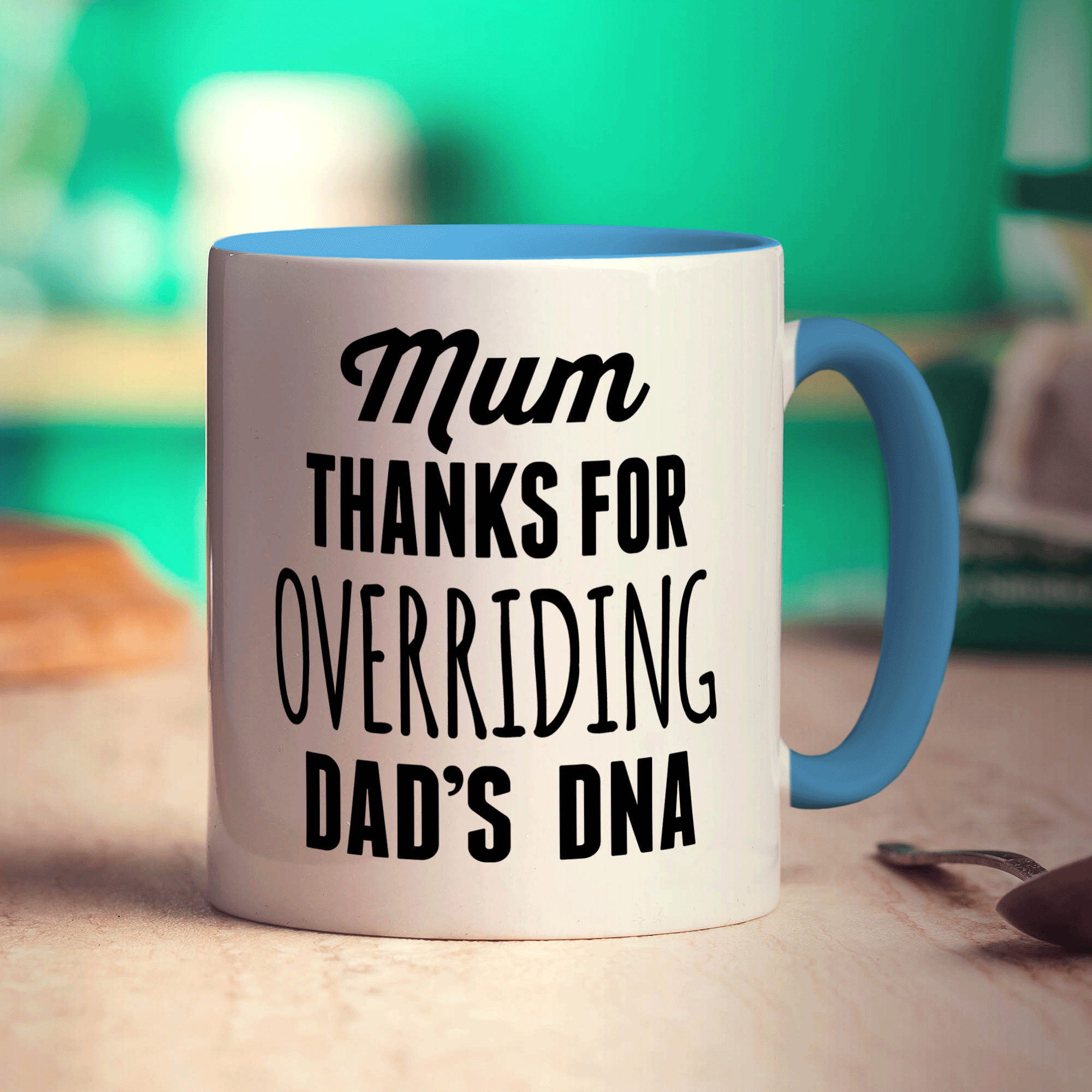 Mum Thanks for Overriding Dad's DNA Mug - Standard 330ml (11oz) / Blue