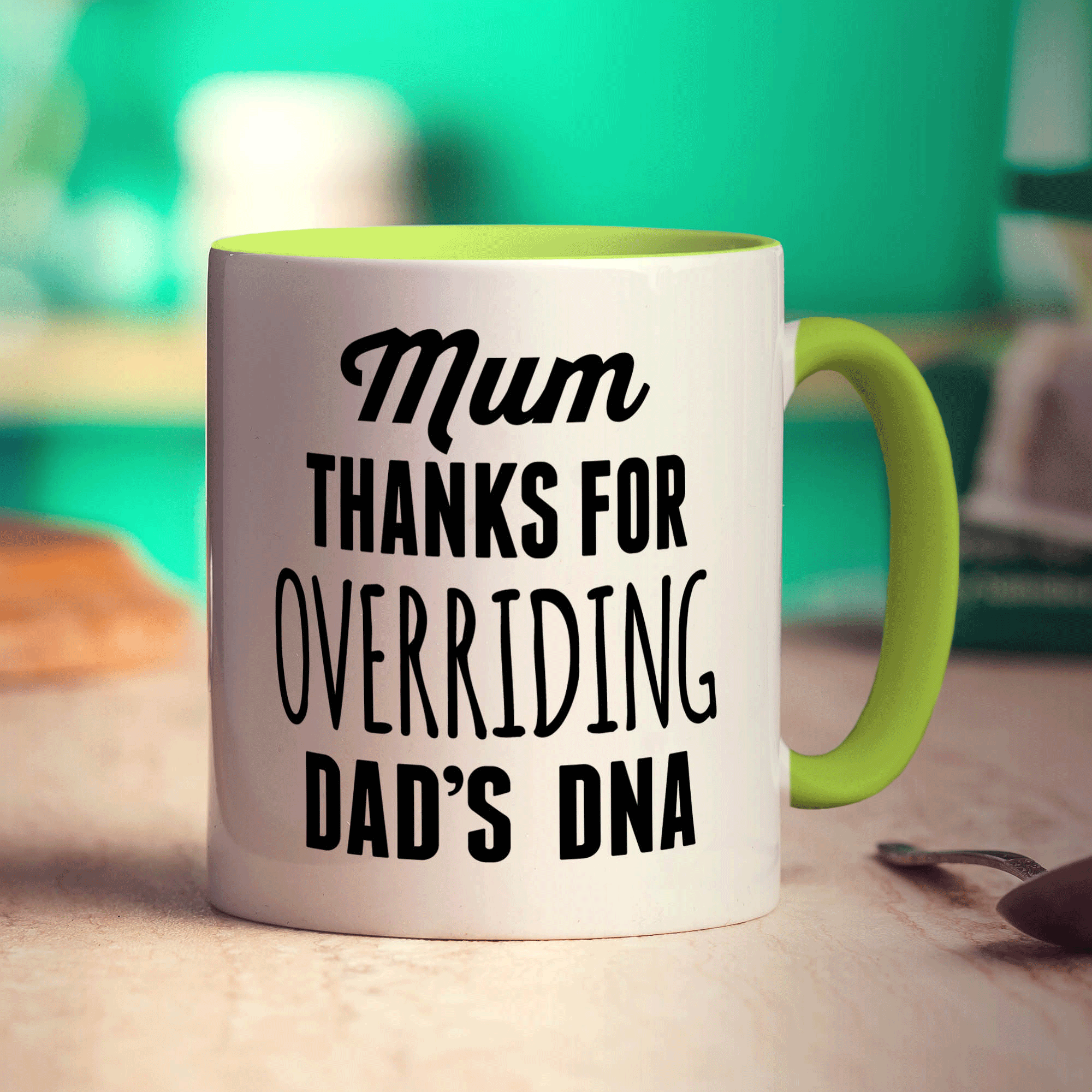 Mum Thanks for Overriding Dad's DNA Mug - Standard 330ml (11oz) / Green