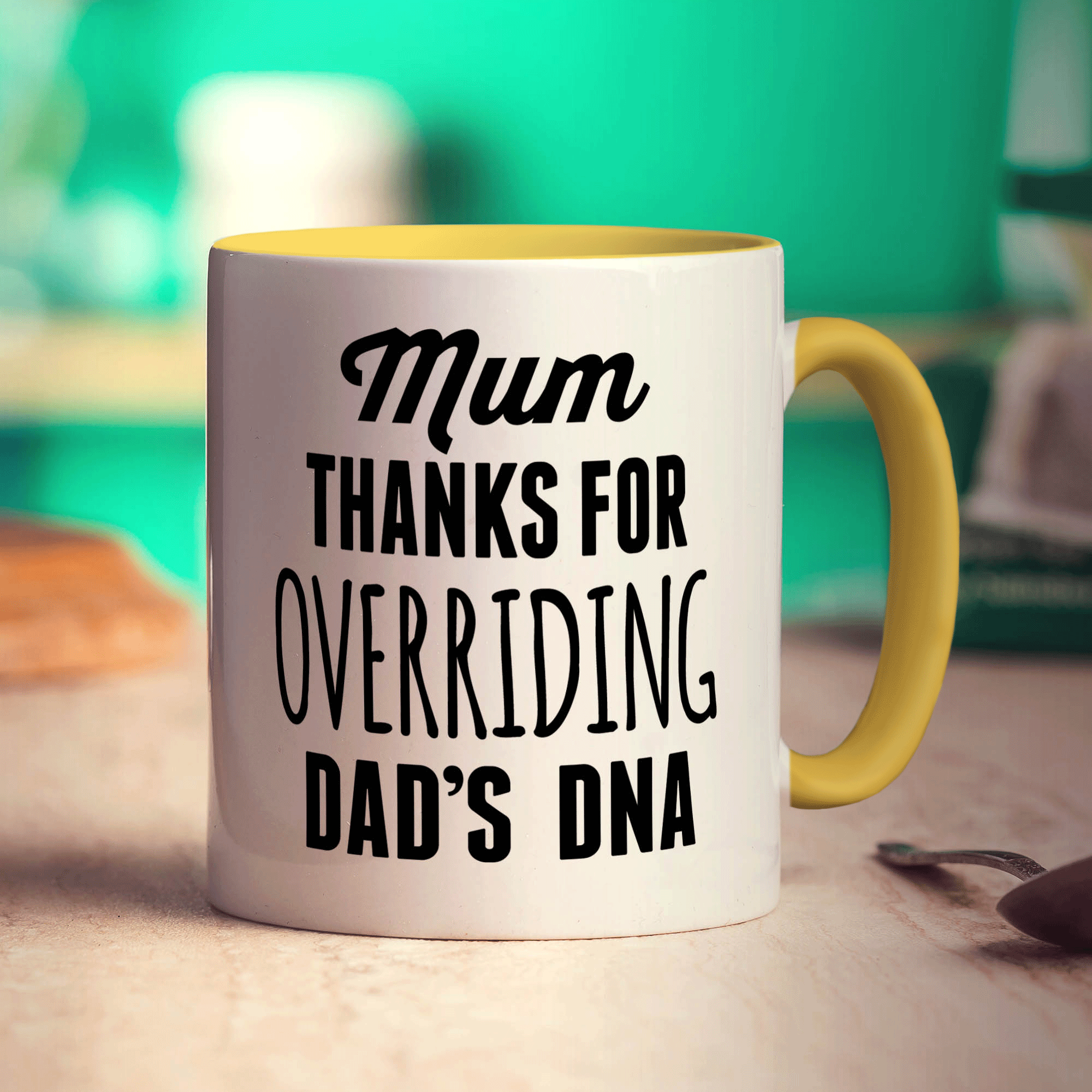Mum Thanks for Overriding Dad's DNA Mug - Standard 330ml (11oz) / Yellow