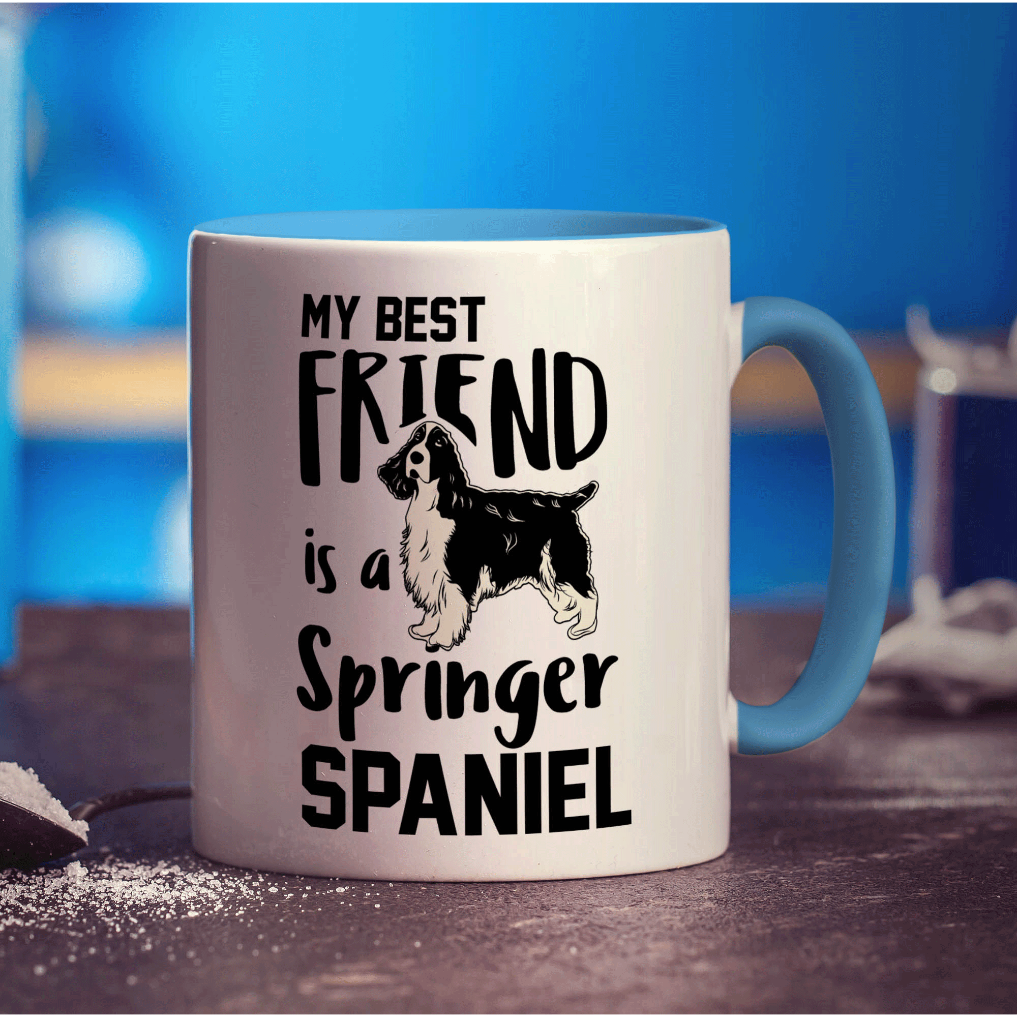 My Best Friend is a Springer Spaniel Mug - Standard 330ml (11oz) / Blue
