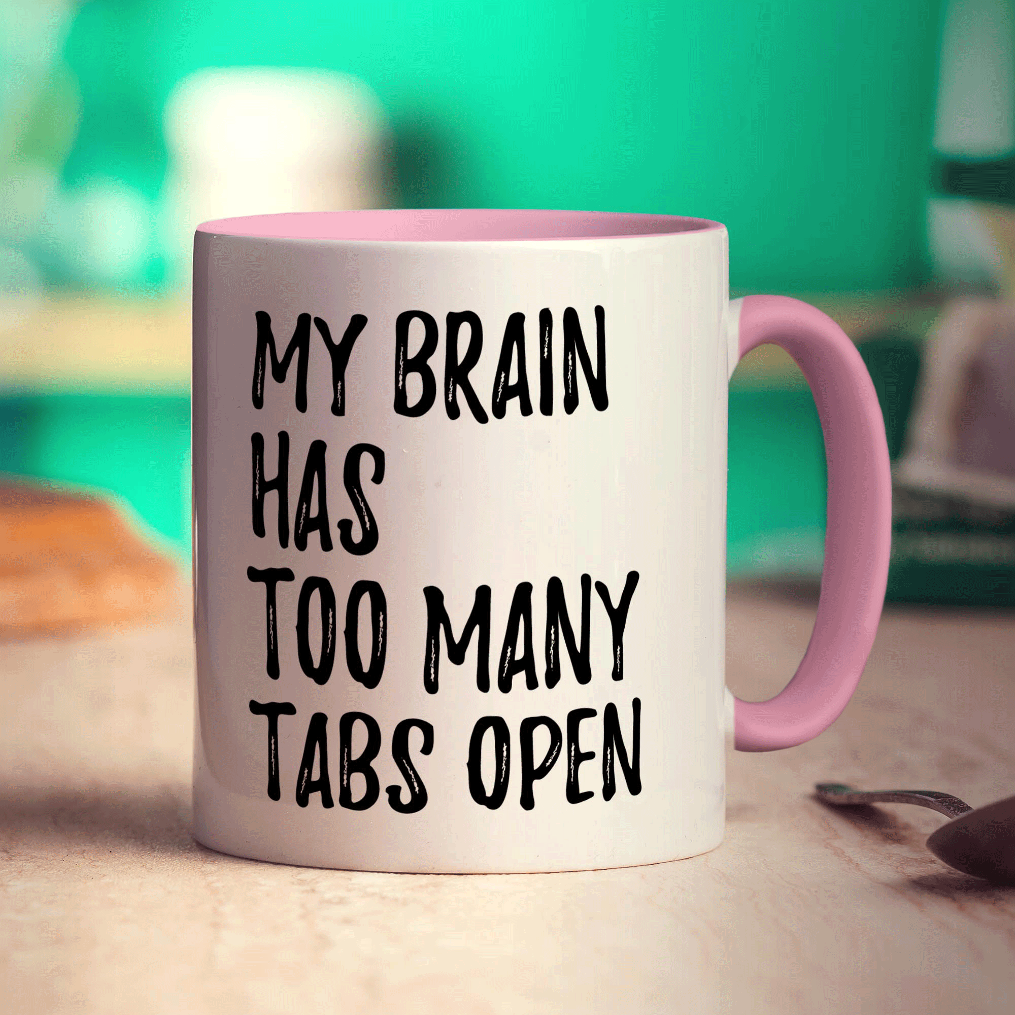 My Brain Has Too Many Tabs Open Mug - Standard 330ml (11oz) / Pink