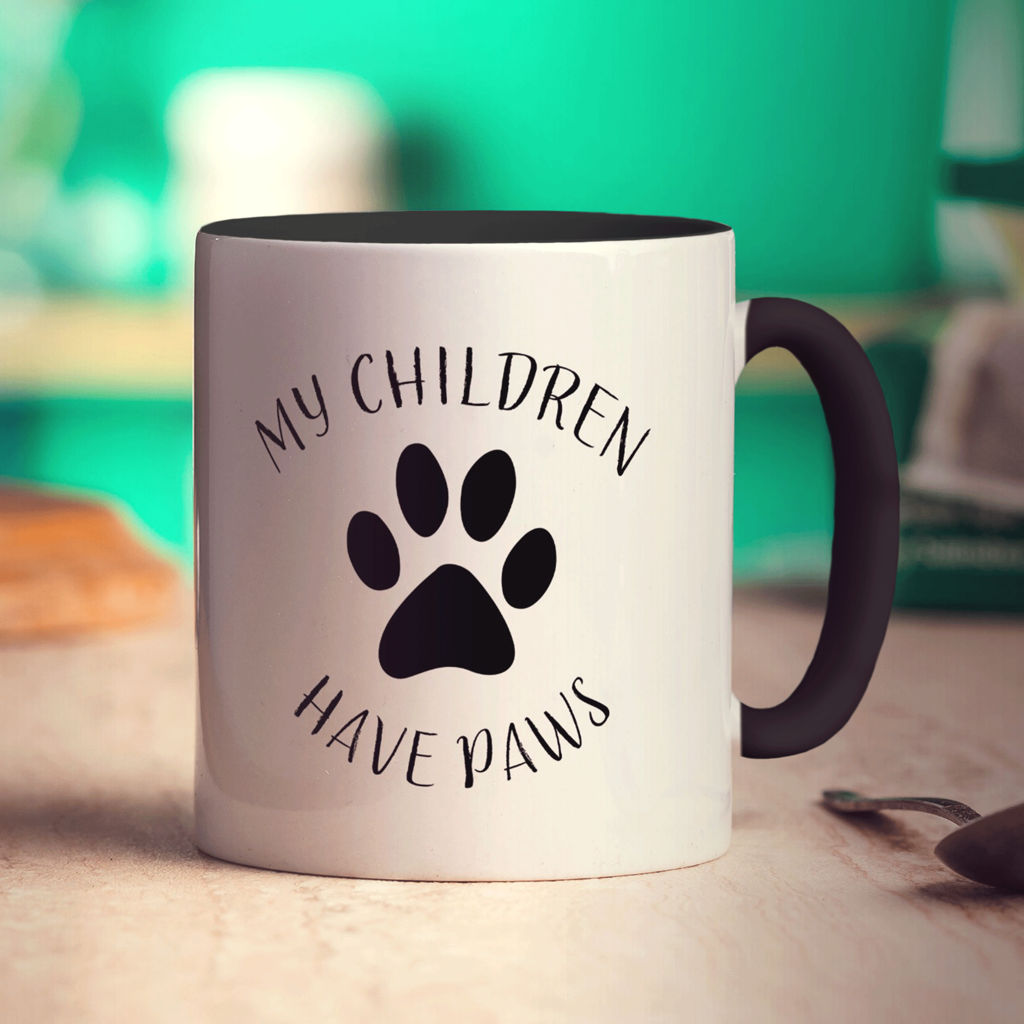 My Children Have Paws Personalised Mug - Standard 330ml (11oz) / Black