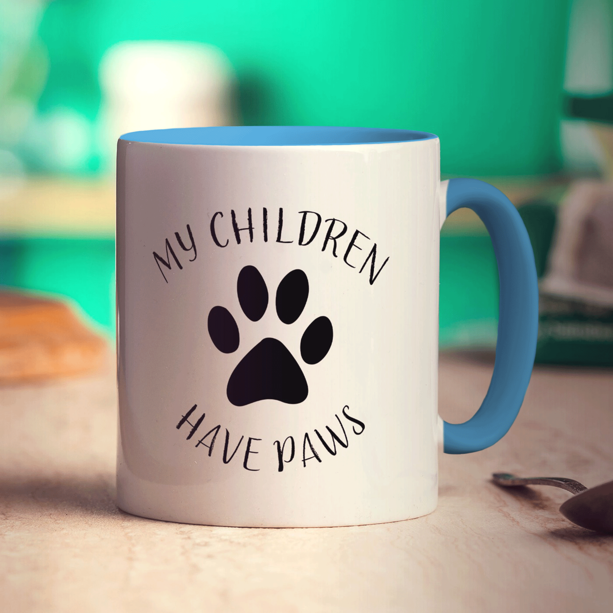 My Children Have Paws Personalised Mug - Standard 330ml (11oz) / Blue