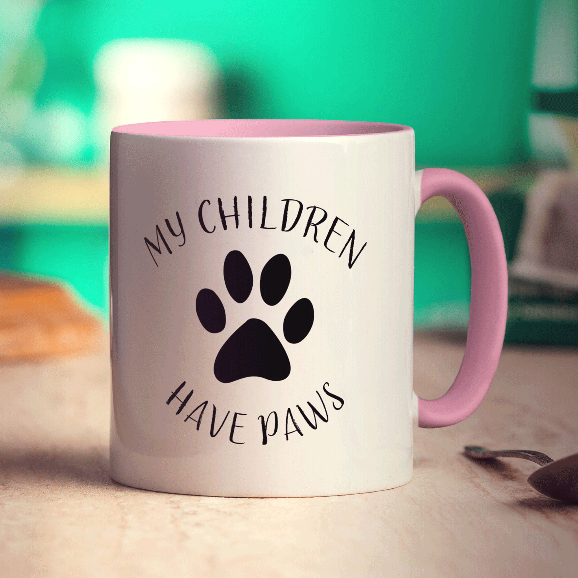 My Children Have Paws Personalised Mug - Standard 330ml (11oz) / Pink