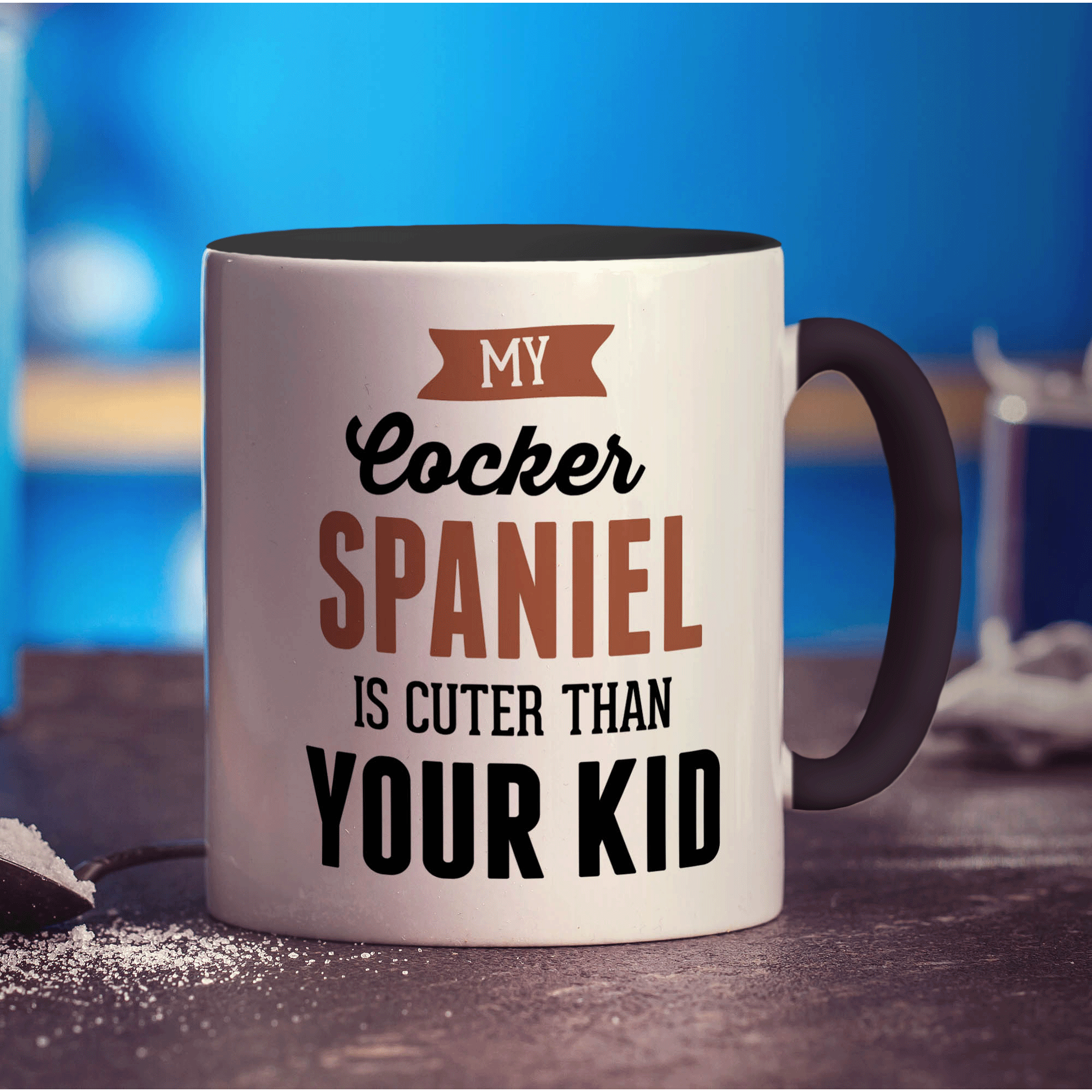 My Cocker Spaniel is Cuter Than Your Kid Mug - Standard 330ml (11oz) / Black