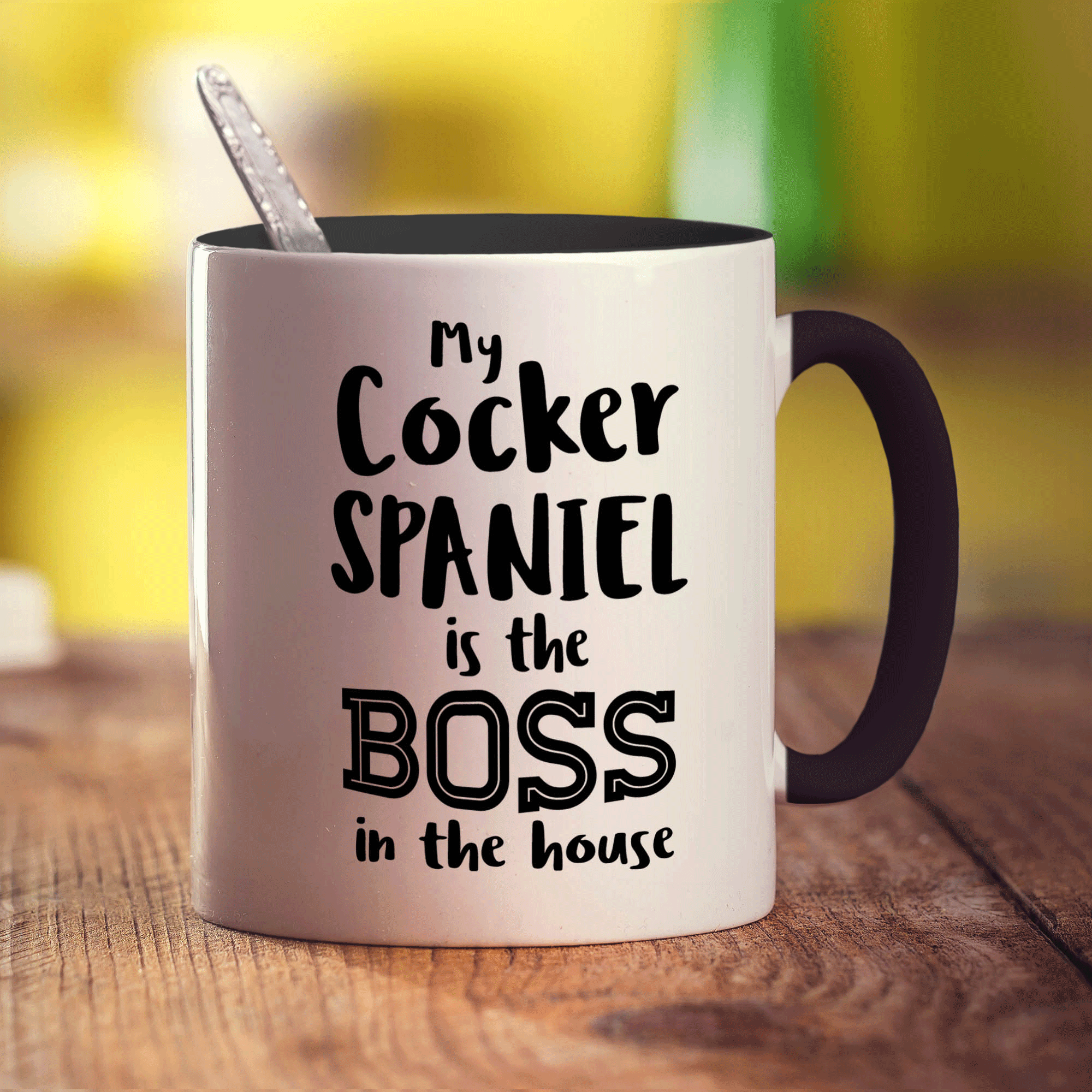 My Cocker Spaniel is the Boss in the House Mug - Standard 330ml (11oz) / Black