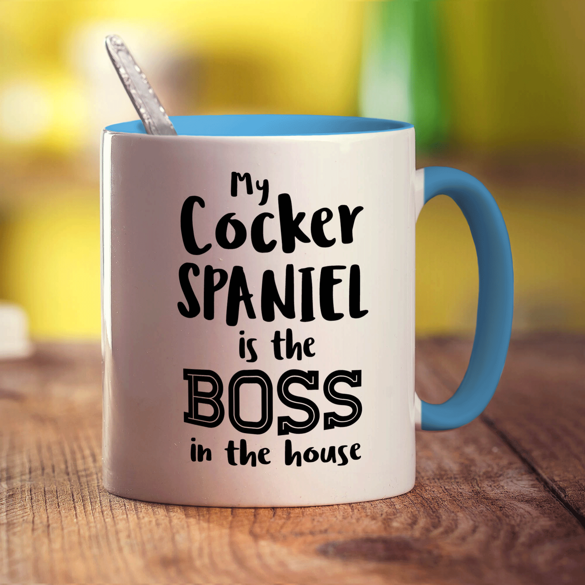 My Cocker Spaniel is the Boss in the House Mug - Standard 330ml (11oz) / Blue