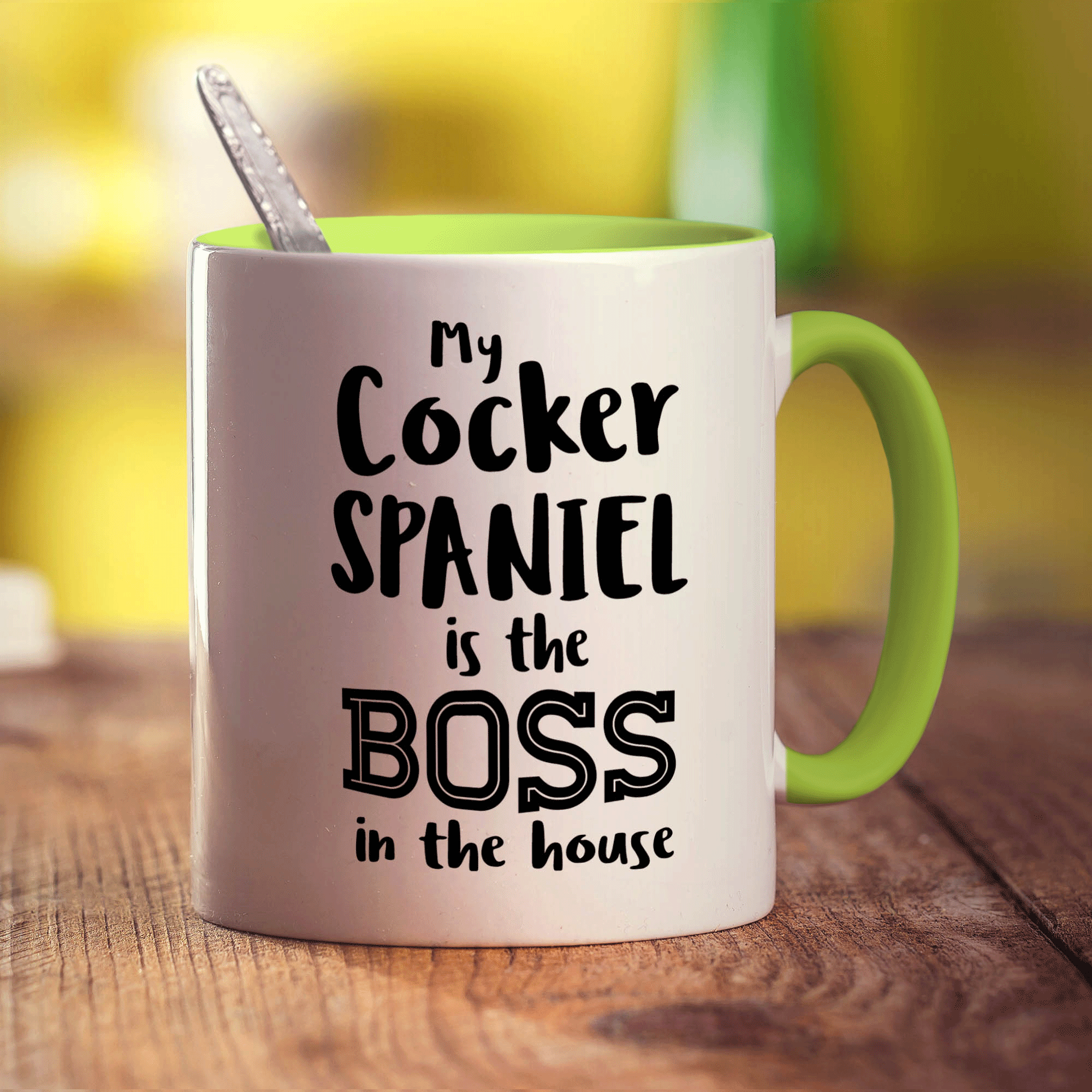 My Cocker Spaniel is the Boss in the House Mug - Standard 330ml (11oz) / Green