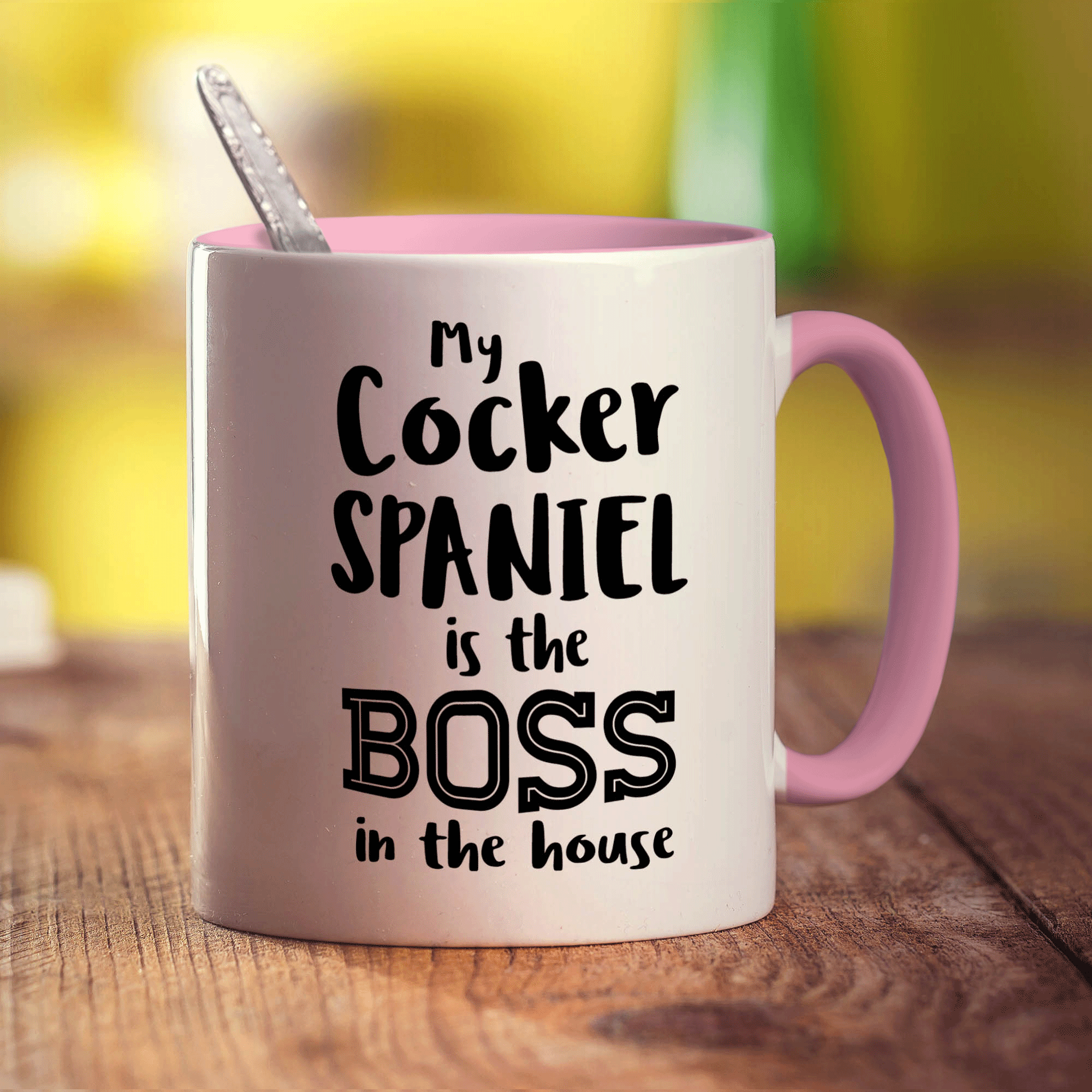 My Cocker Spaniel is the Boss in the House Mug - Standard 330ml (11oz) / Pink