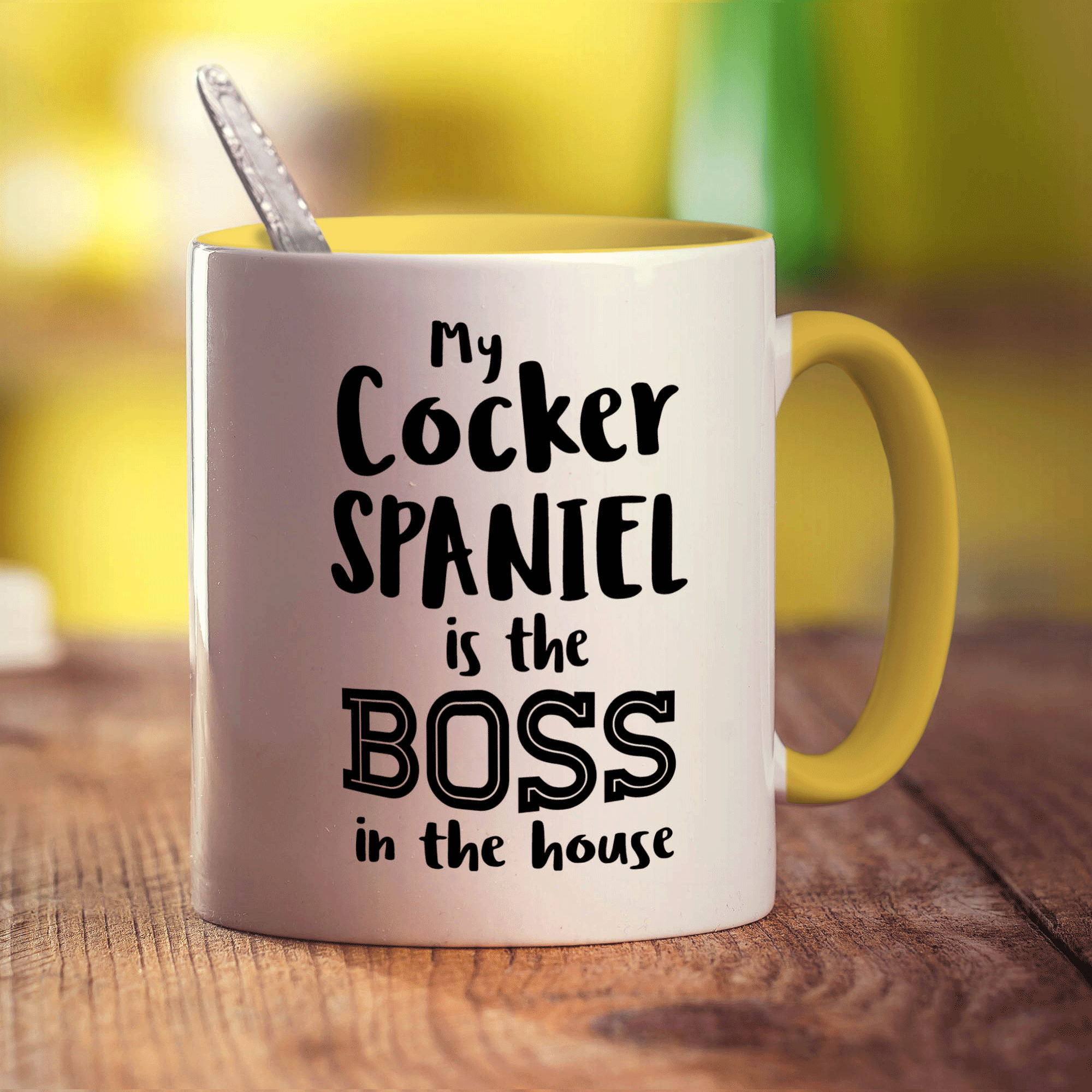My Cocker Spaniel is the Boss in the House Mug - Standard 330ml (11oz) / Yellow