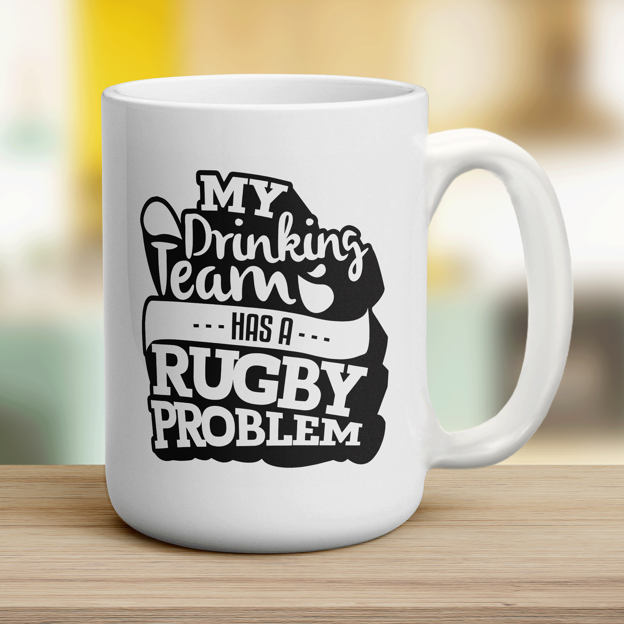 My Drinking Team Has a Rugby Problem Mug - Jumbo 440ml (15oz) / White