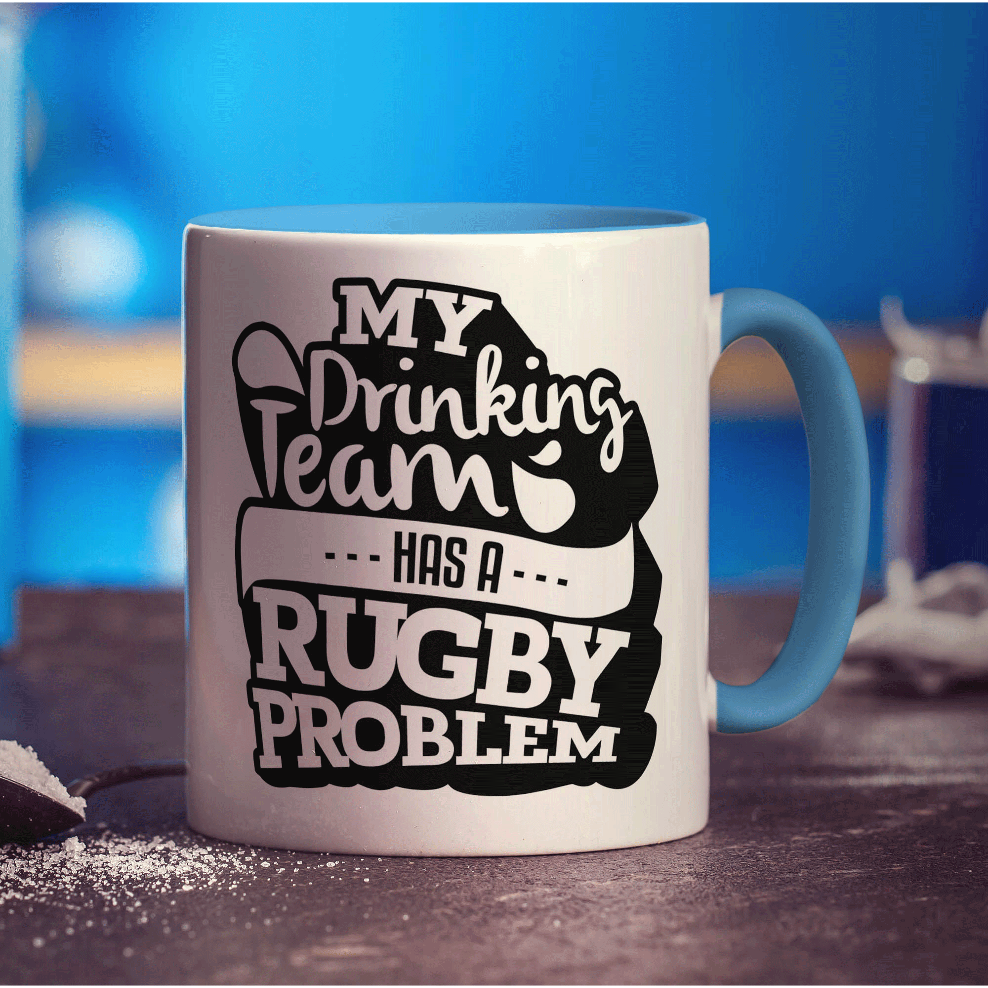 My Drinking Team Has a Rugby Problem Mug - Standard 330ml (11oz) / Blue