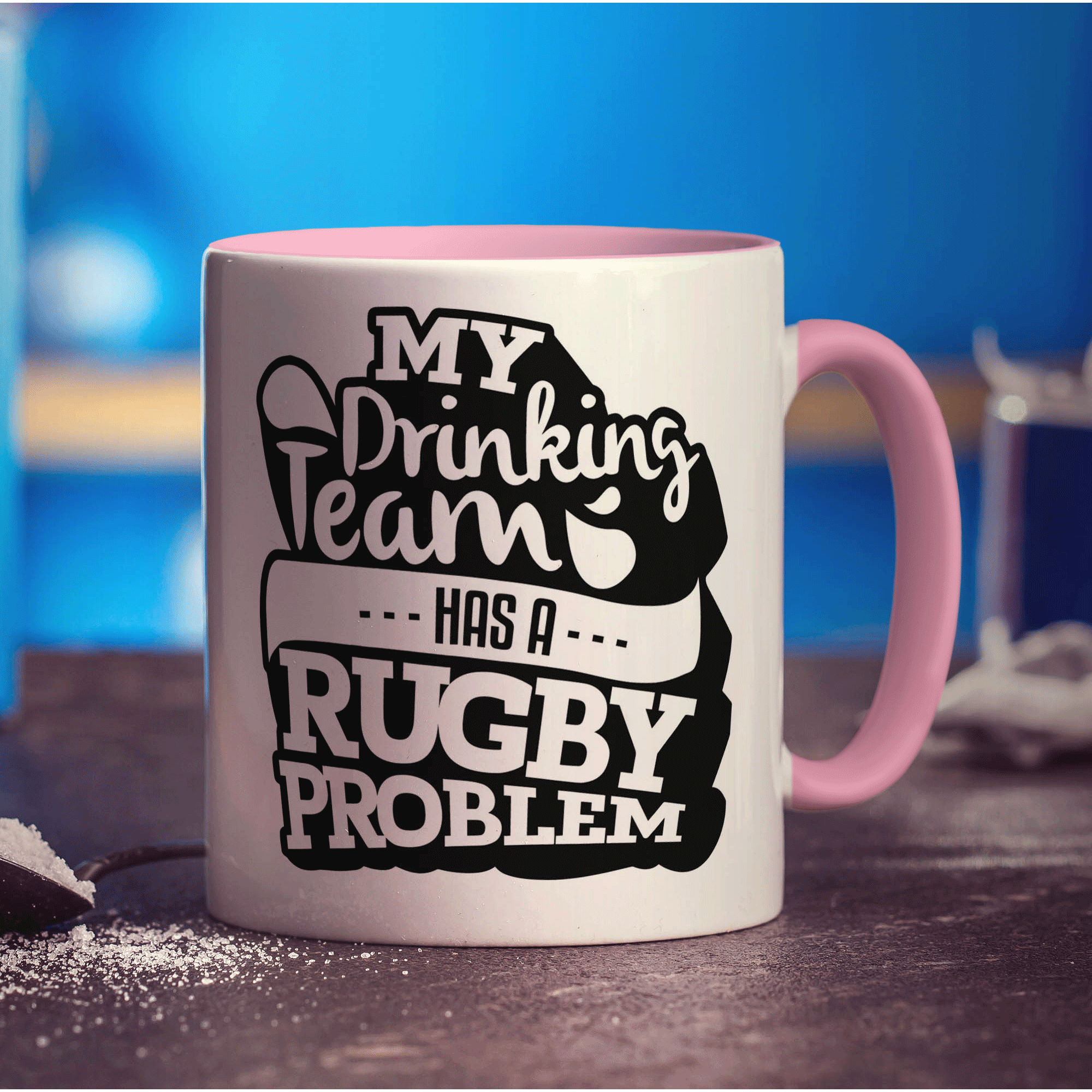 My Drinking Team Has a Rugby Problem Mug - Standard 330ml (11oz) / Pink