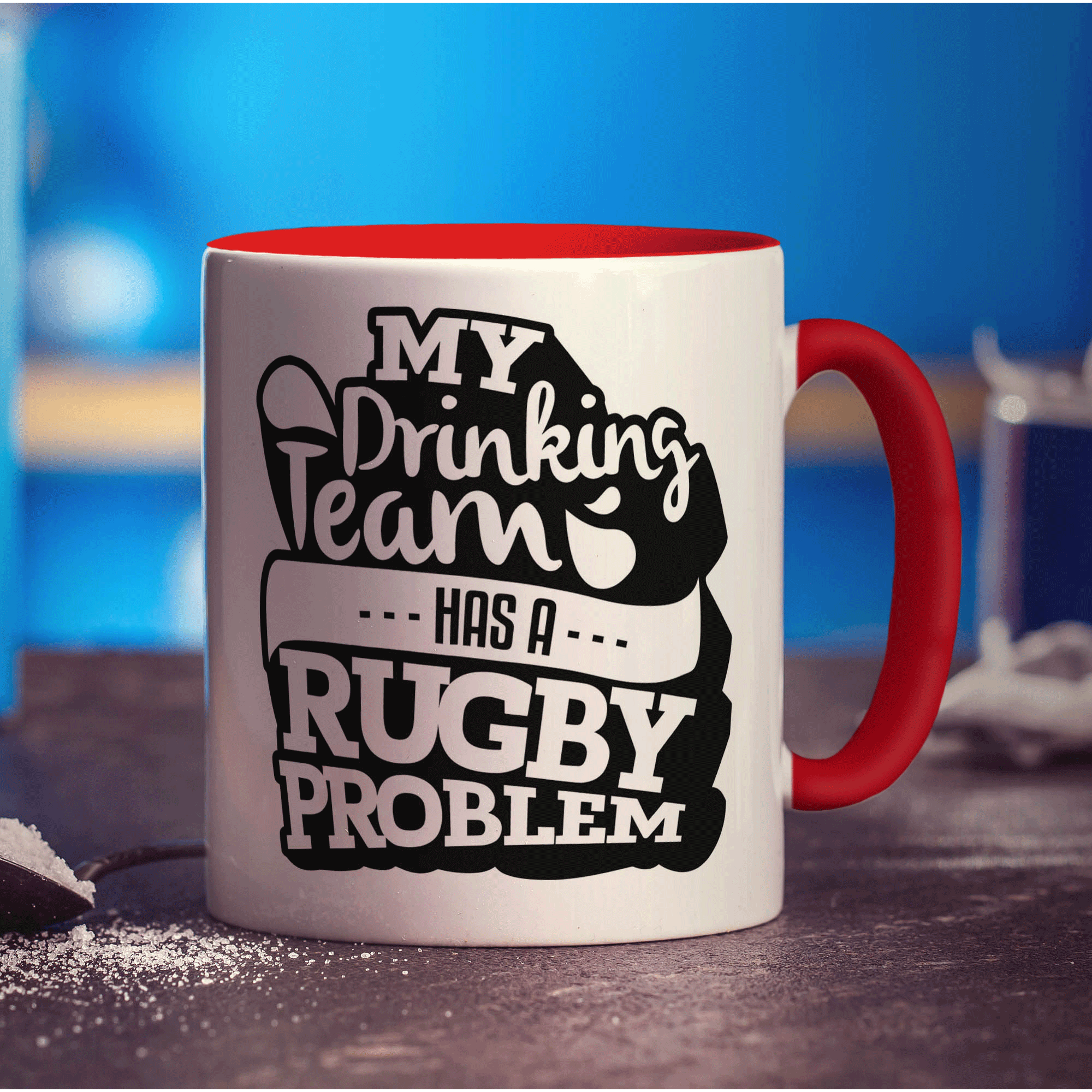 My Drinking Team Has a Rugby Problem Mug - Standard 330ml (11oz) / Red
