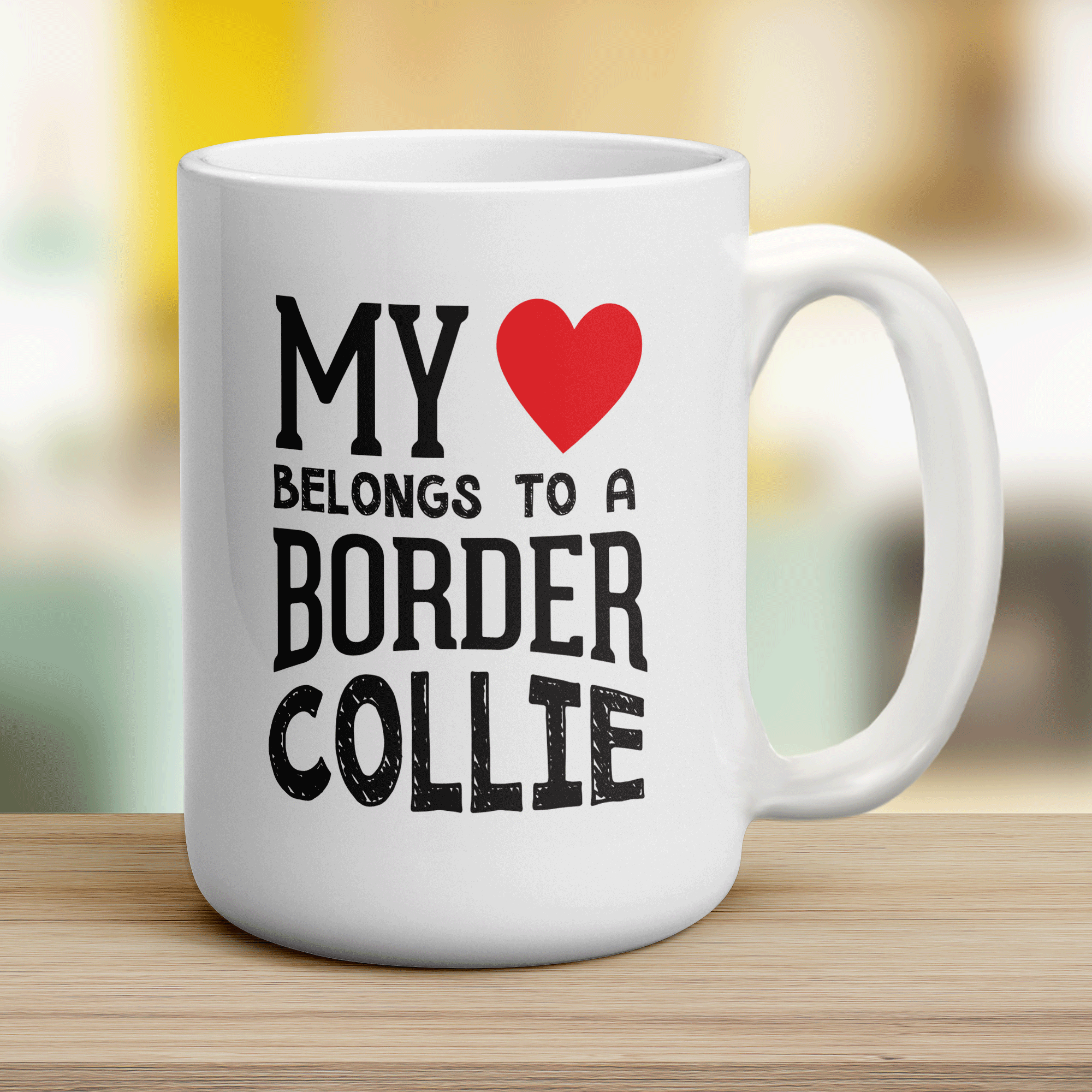 My Heart Belongs to a Border Collie Mug - Jumbo 440ml (15oz) / White