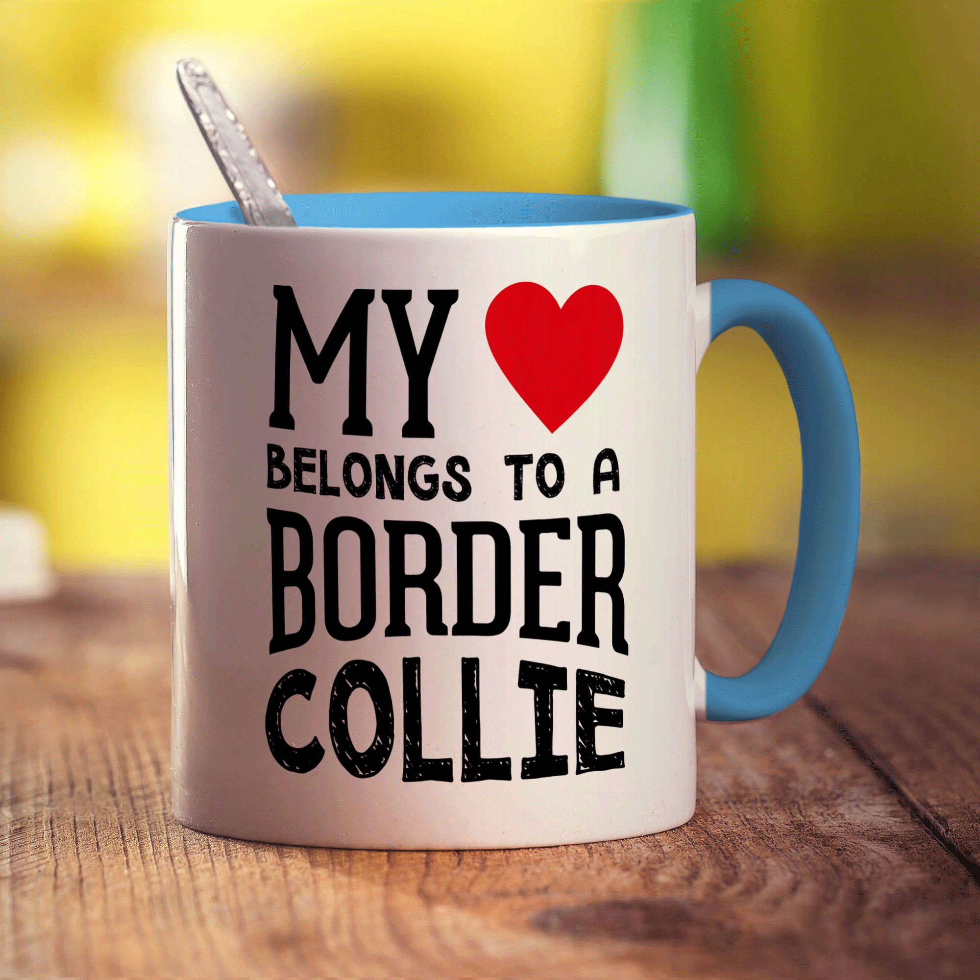 My Heart Belongs to a Border Collie Mug - Standard 330ml (11oz) / Blue