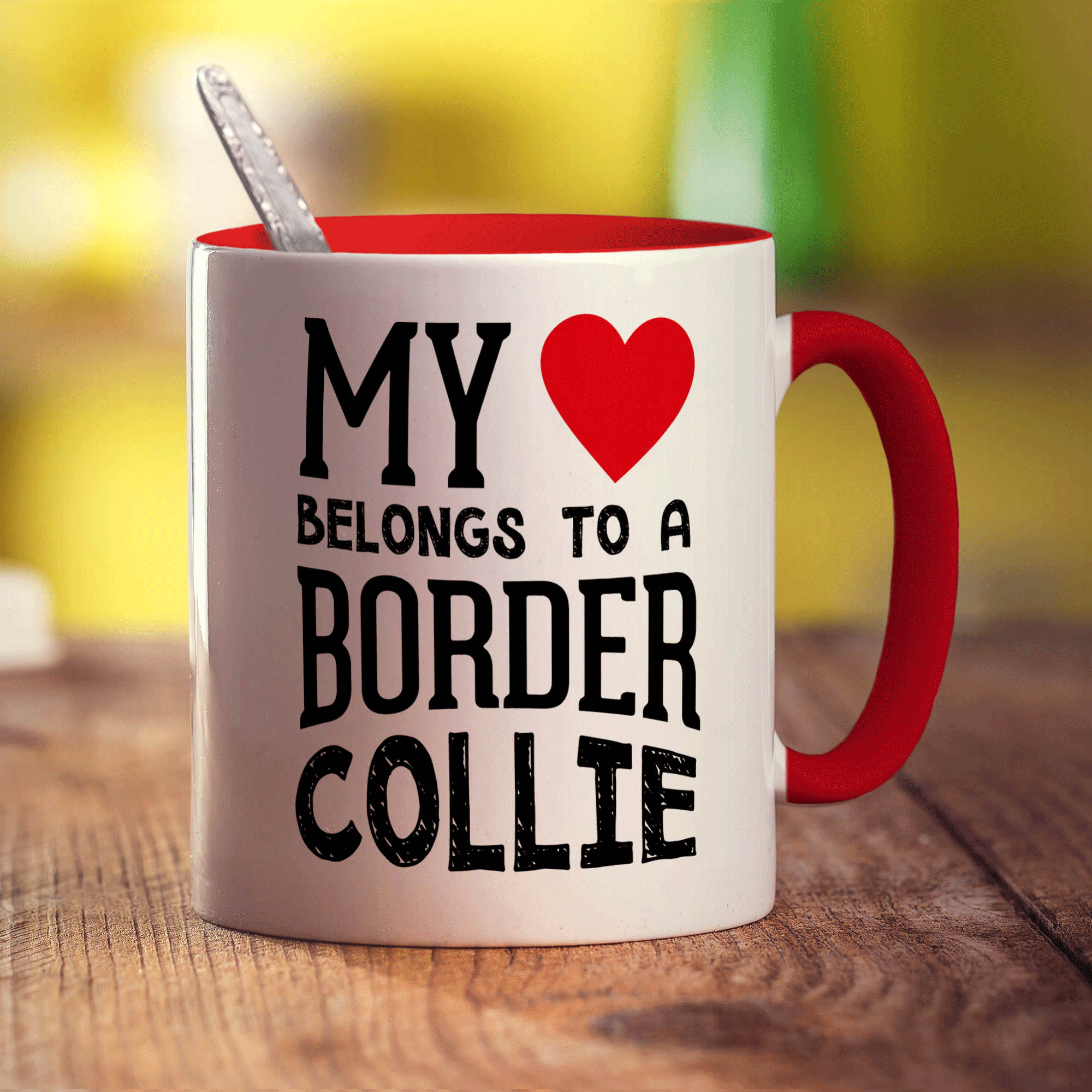 My Heart Belongs to a Border Collie Mug - Standard 330ml (11oz) / Red