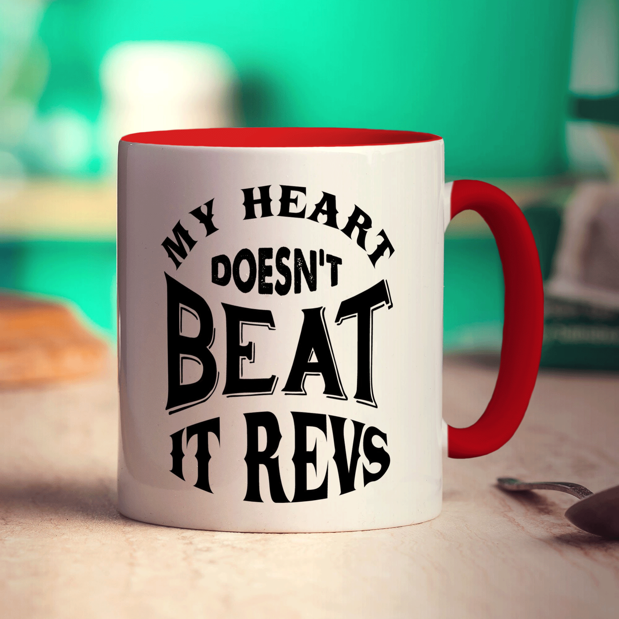 My Heart Doesn't Beat It Revs Mug