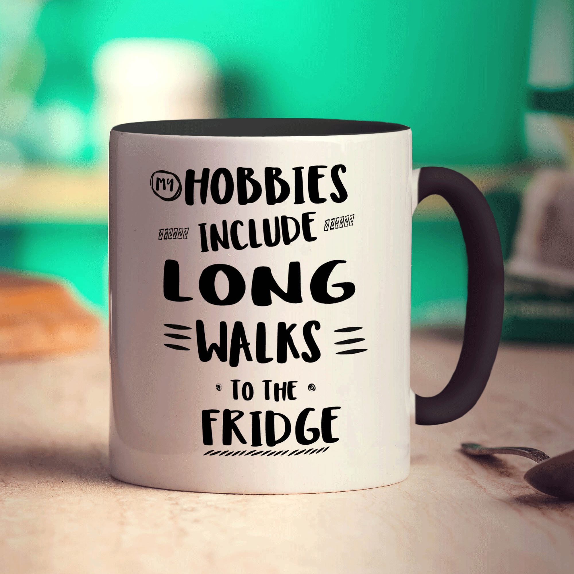 My Hobbies Include Long Walks To The Fridge Mug - Standard 330ml (11oz) / Black