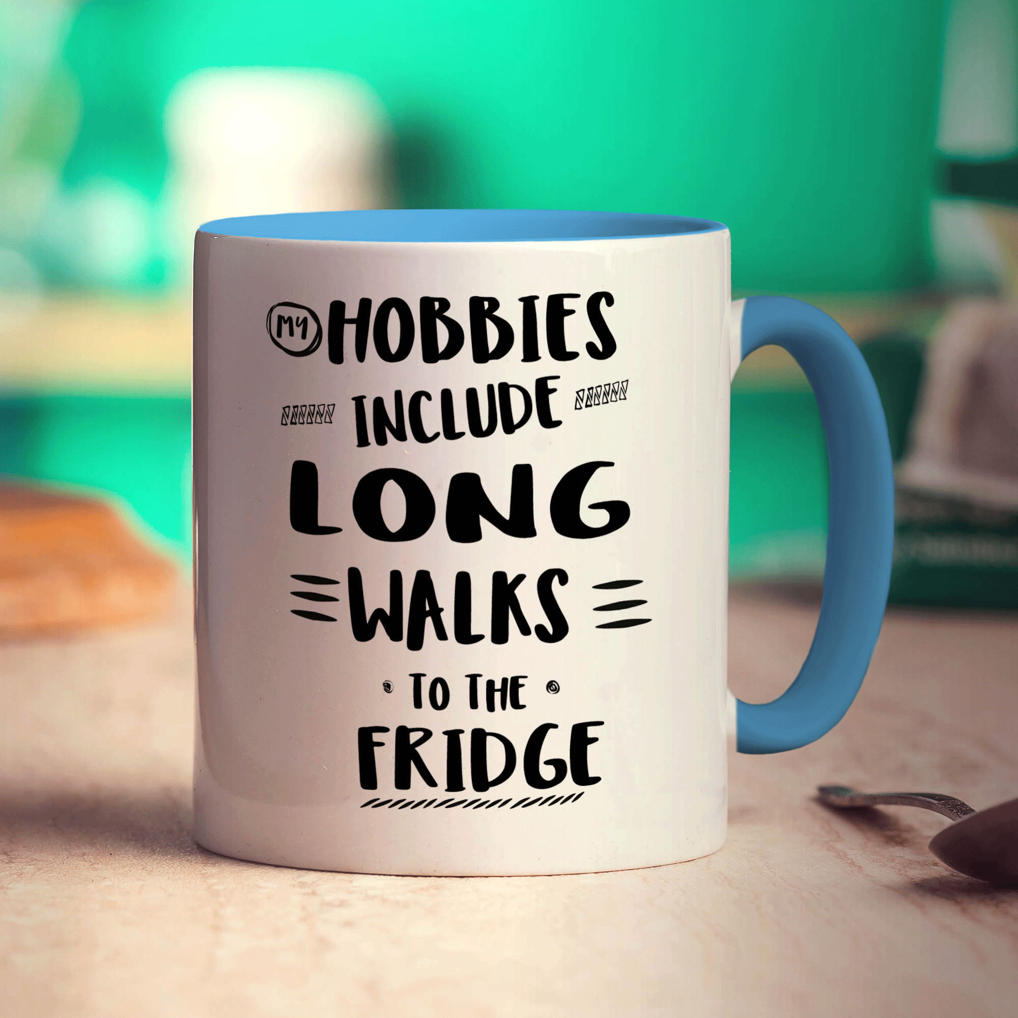 My Hobbies Include Long Walks To The Fridge Mug - Standard 330ml (11oz) / Blue