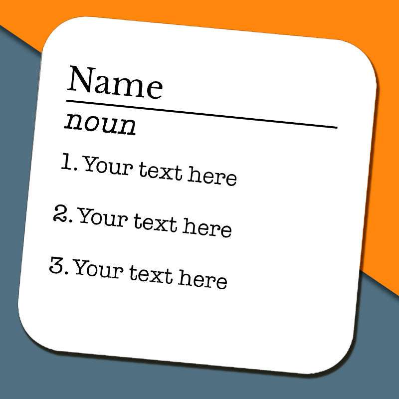 Personalised Name Definition Coaster