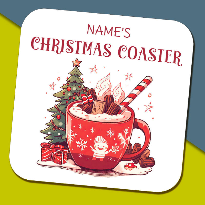 Christmas Hot Chocolate Name Coaster
