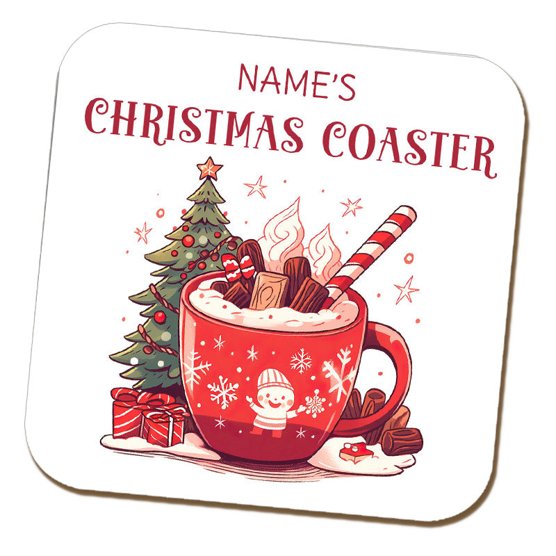 Christmas Hot Chocolate Name Coaster