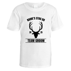 Team Groom Antler Stag Do T-Shirt - Small / White
