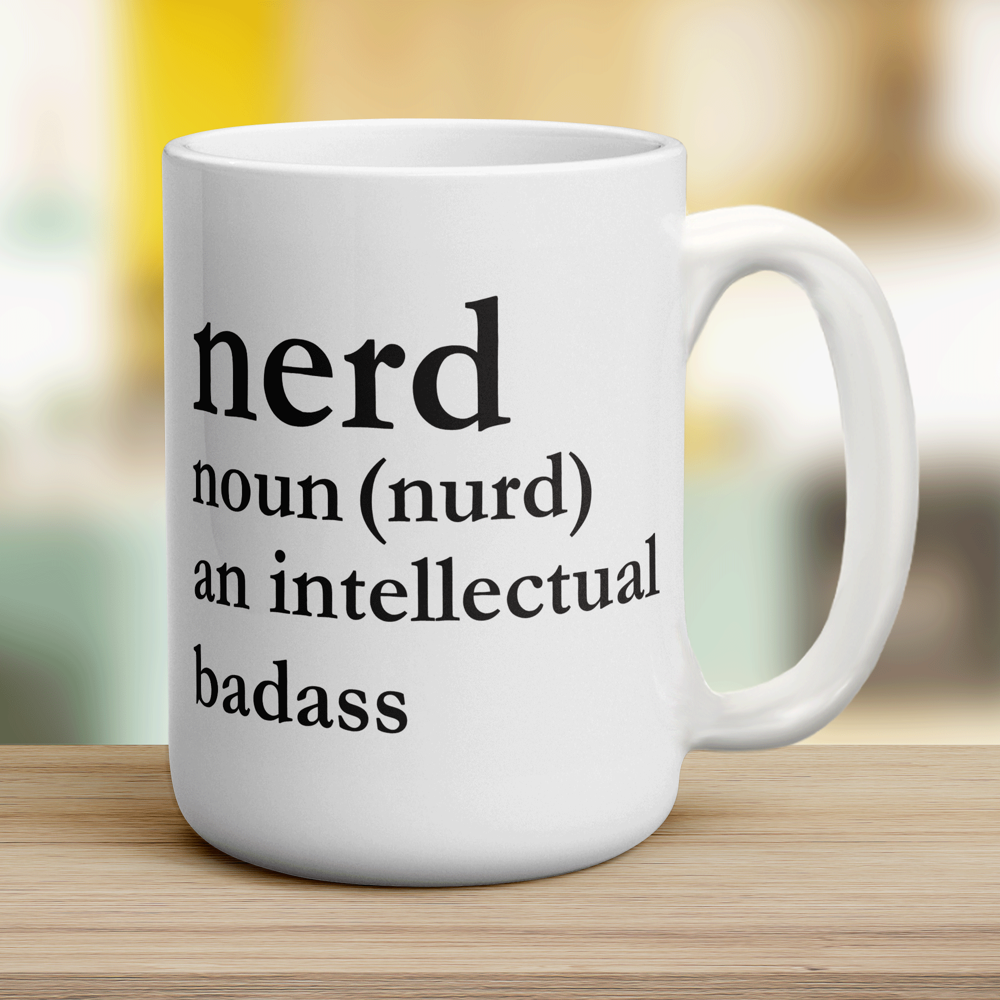 Nerd Noun (nurd) an Intellectual Badass Mug - Jumbo 440ml (15oz) / White