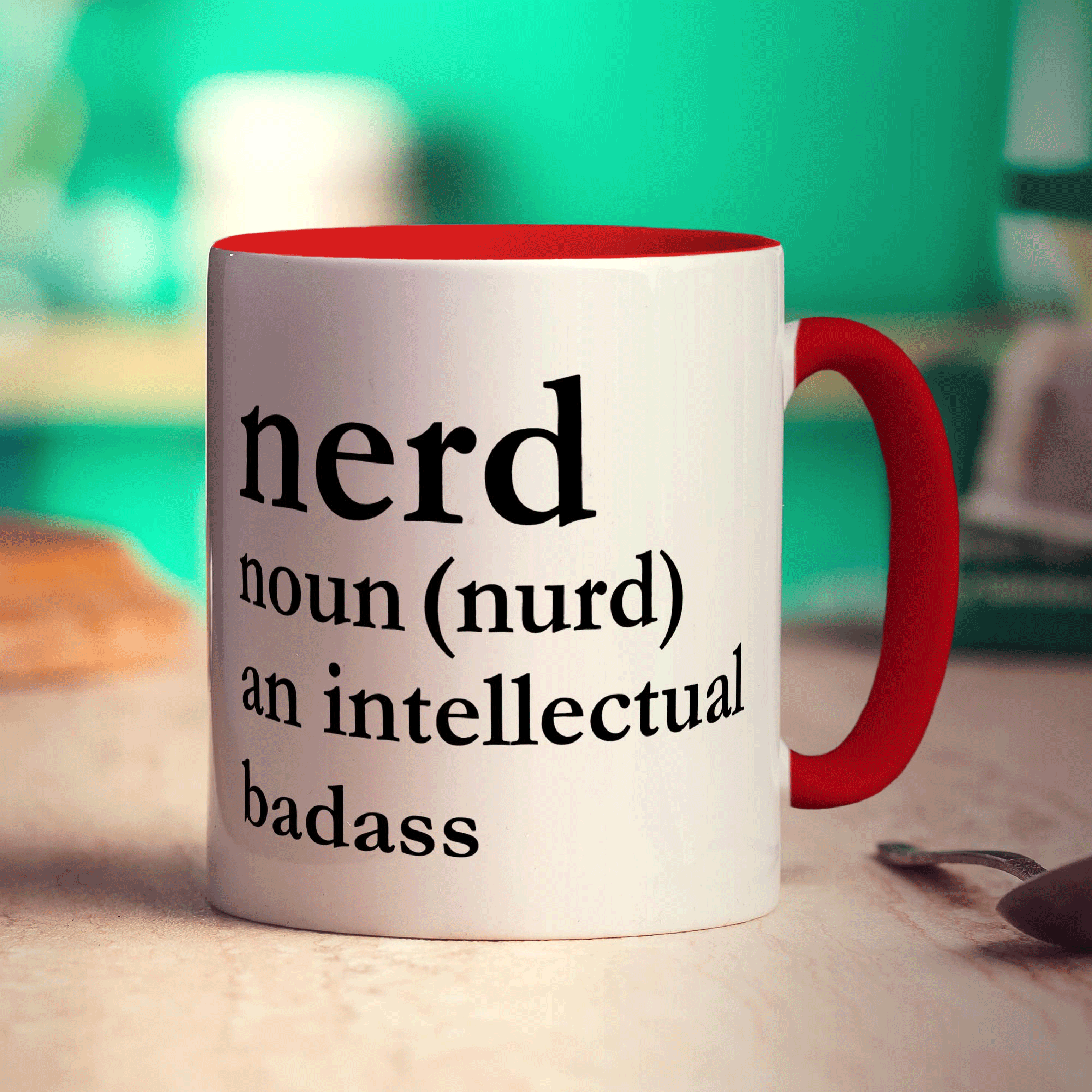 Nerd Noun (nurd) an Intellectual Badass Mug - Standard 330ml (11oz) / Red