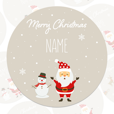 Neutral Christmas Name Gift Stickers